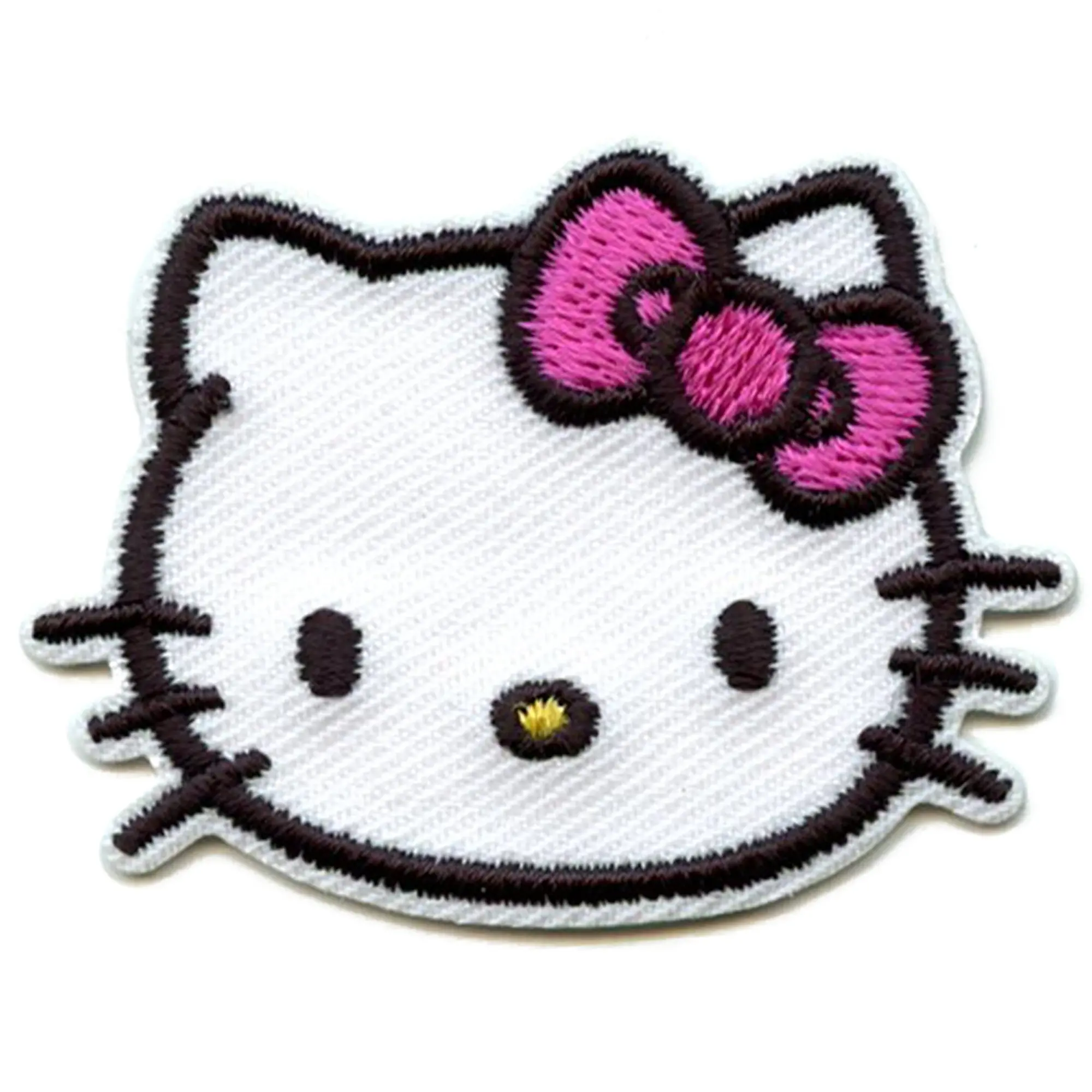 Hello Kitty Mini Head Shot Patch Iconic Pink Bow Embroidered Iron On