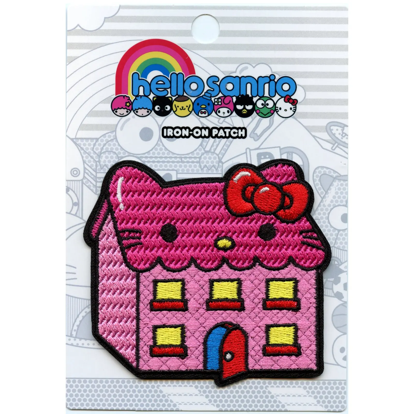 Hello Kitty Pink House With Bow Iron On Embroidered Patch - Image 2