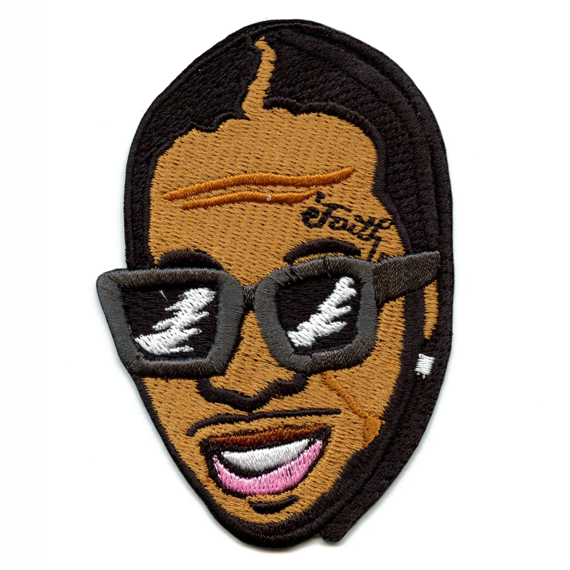 Hip Hop Rapper Face With Sunglasses Embroidered Iron On Patch