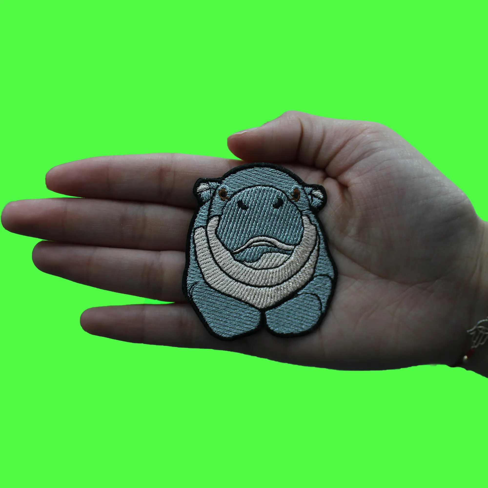 Hippo Front Face Patch African Animal Mammal Embroidered Iron On - Image 2
