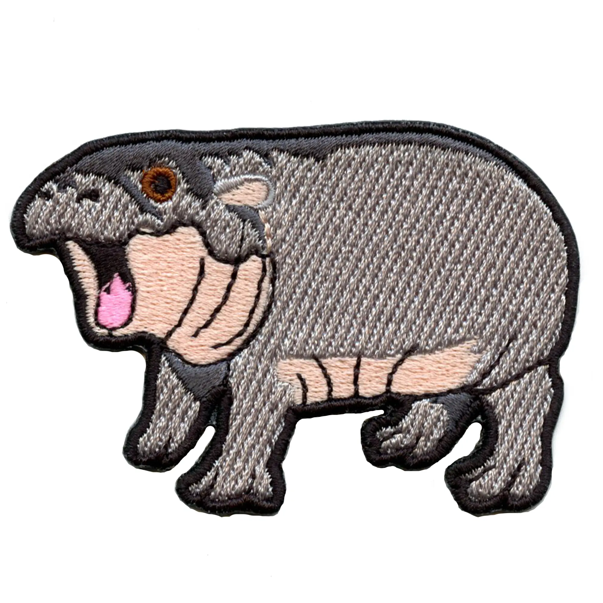 Moo-Deng Baby Hippo Pygmy Patch Animal Embroidered Iron On