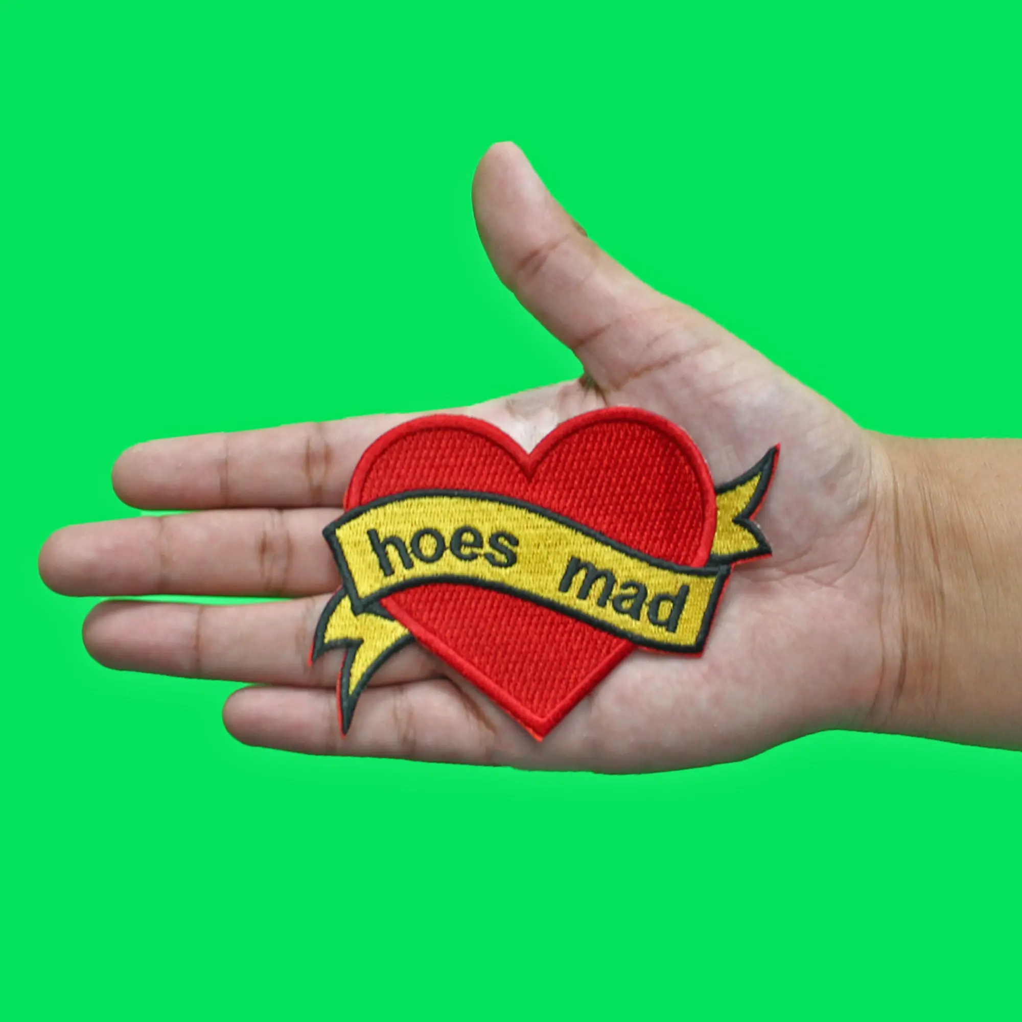 Hoes Mad Heart Patch Valentine Meme Banner Embroidered Iron On - Image 2