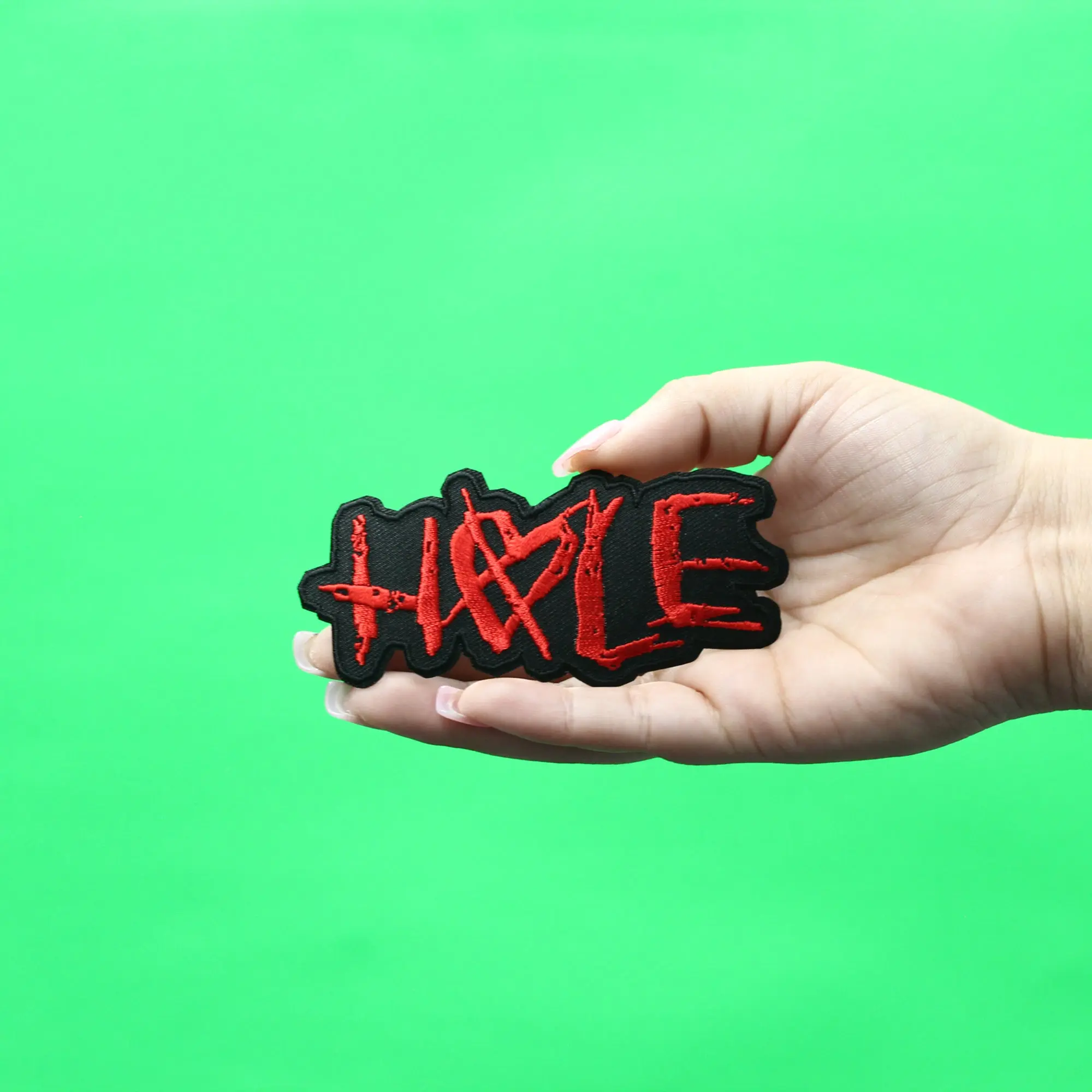 Hole Heart Logo Patch Women Lead Rock Embroidered Iron On - Image 2