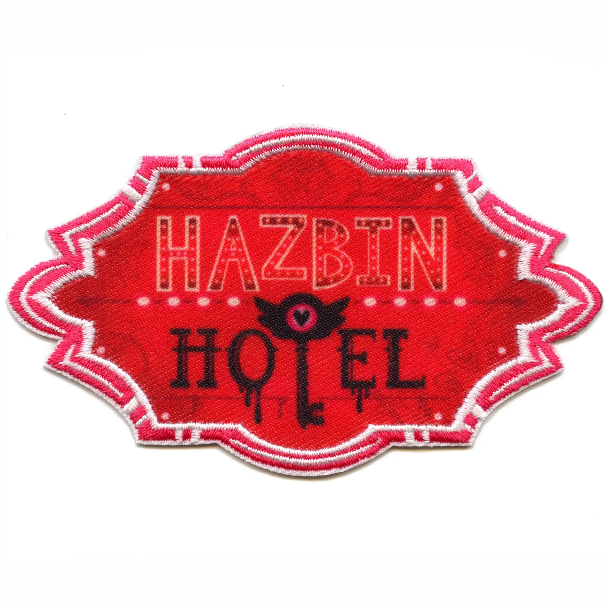 Hotel Hazbin Glow Sign Patch Punk Goth TV Show Sublimated Embroidered Iron On