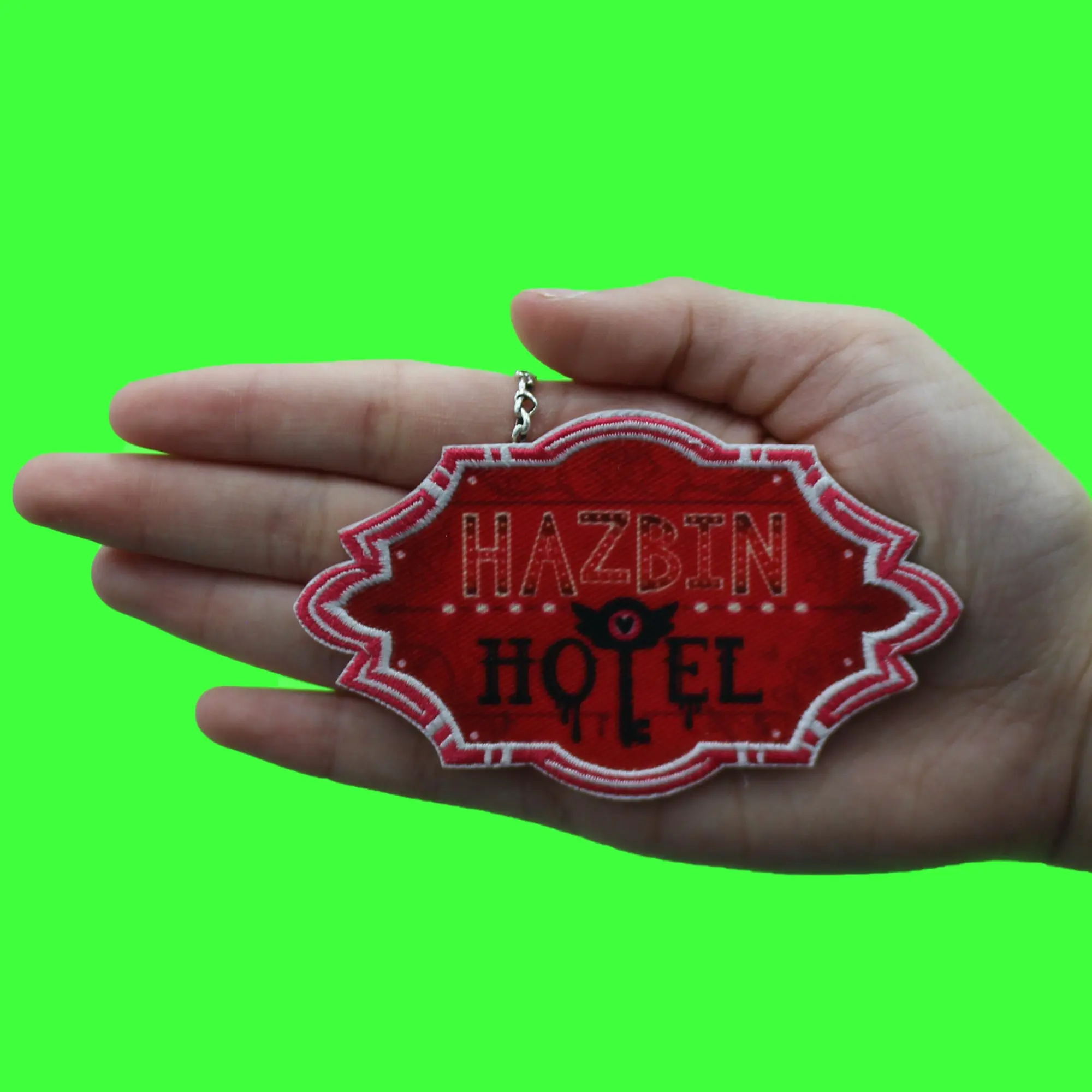Hotel Hazbin Glow Sign Patch Punk Goth TV Show Sublimated Embroidered Iron On - Image 2