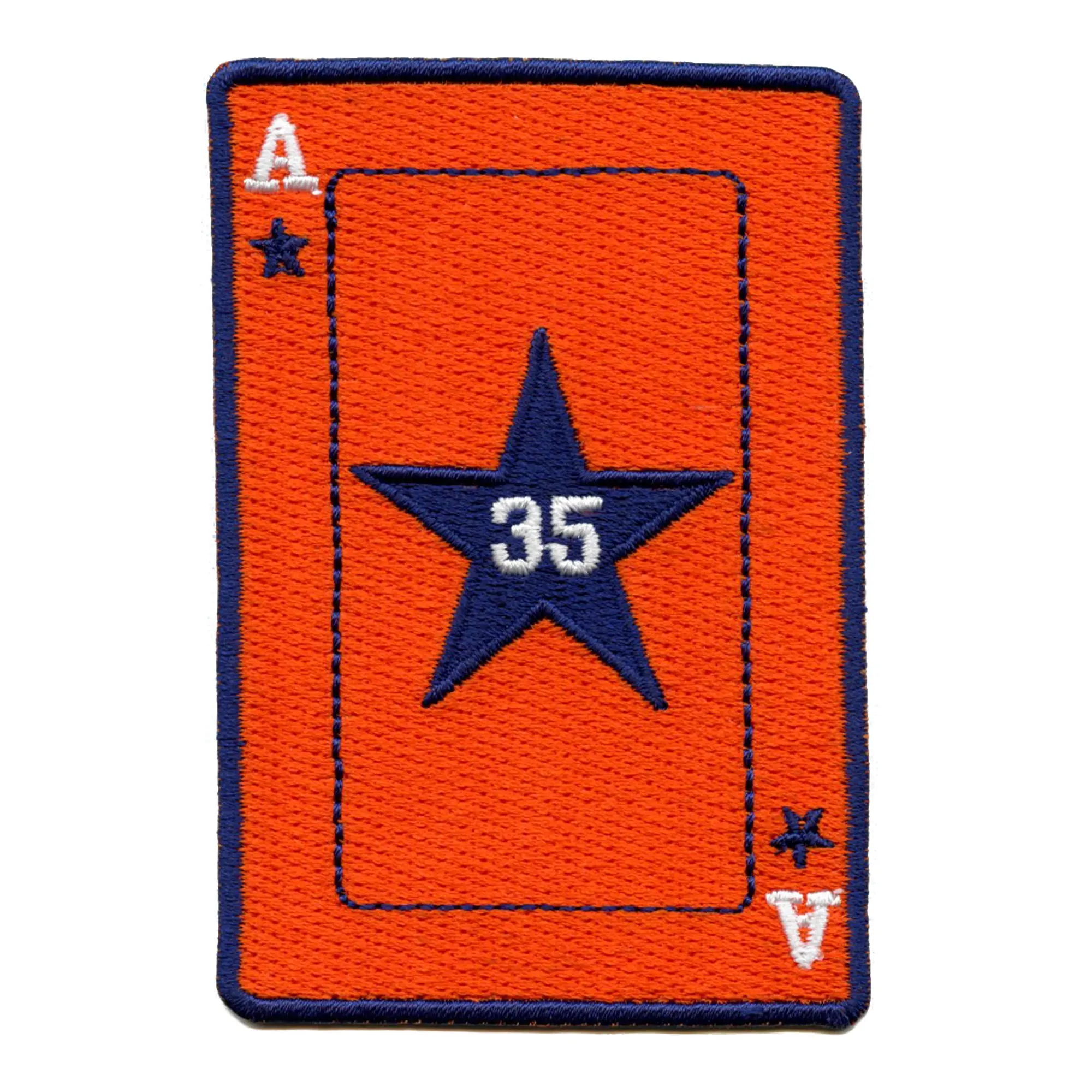 Baseball Player Card Patch Houston Star Pitcher 35 Embroidered Iron On