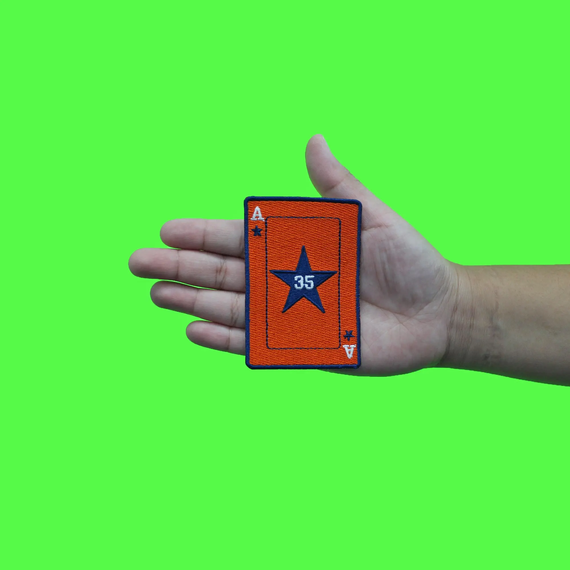 Baseball Player Card Patch Houston Star Pitcher 35 Embroidered Iron On - Image 2