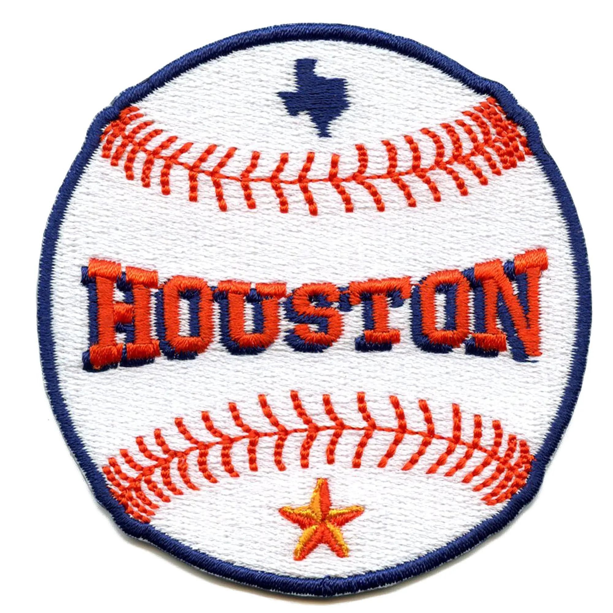 Houston Baseball Fan Patch Texas Sports Star Embroidered Iron-On