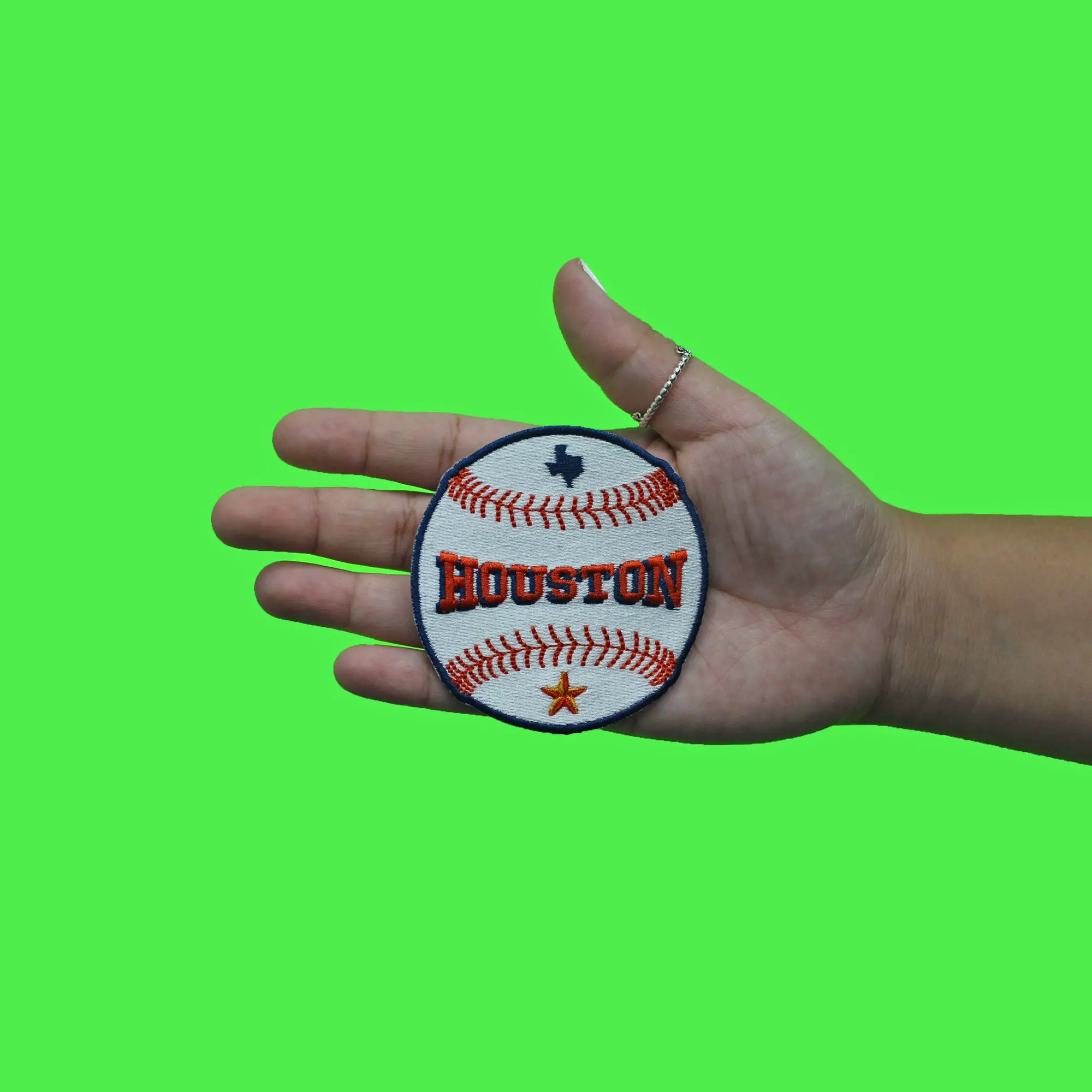 Houston Baseball Fan Patch Texas Sports Star Embroidered Iron-On - Image 2
