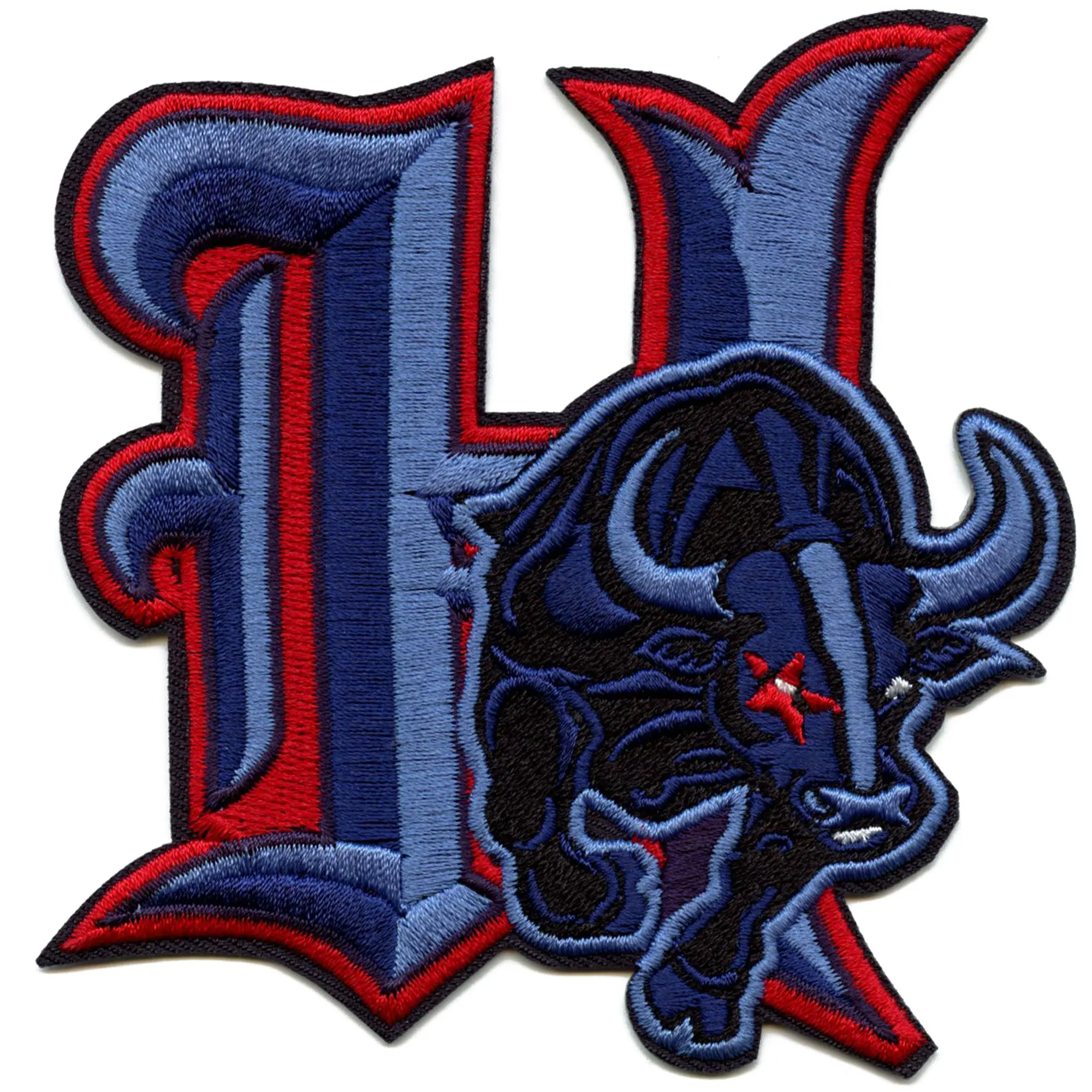 H Bull Sports Parody Patch Houston Football Fan Embroidered Iron On - Image 2