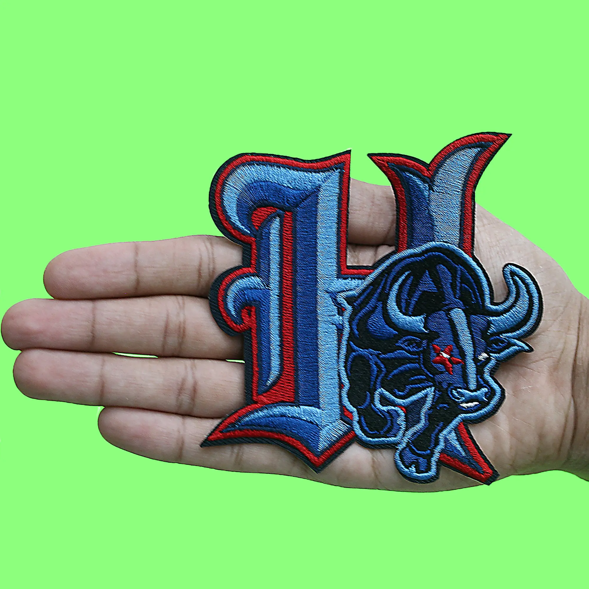 H Bull Sports Parody Patch Houston Football Fan Embroidered Iron On - Image 3
