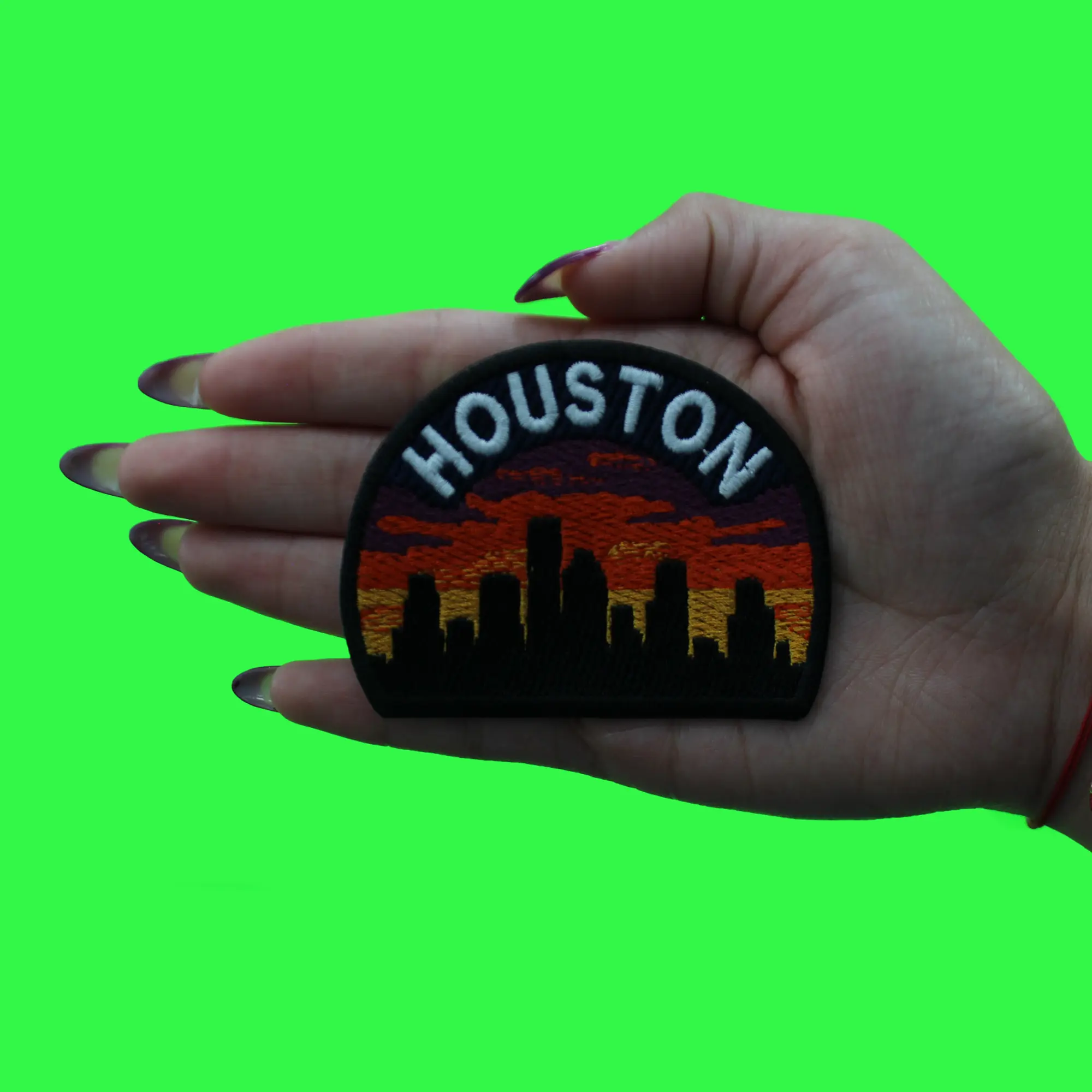 Houston City Skyline Patch Sunset Scenery Downtown Embroidered Iron On - Image 2