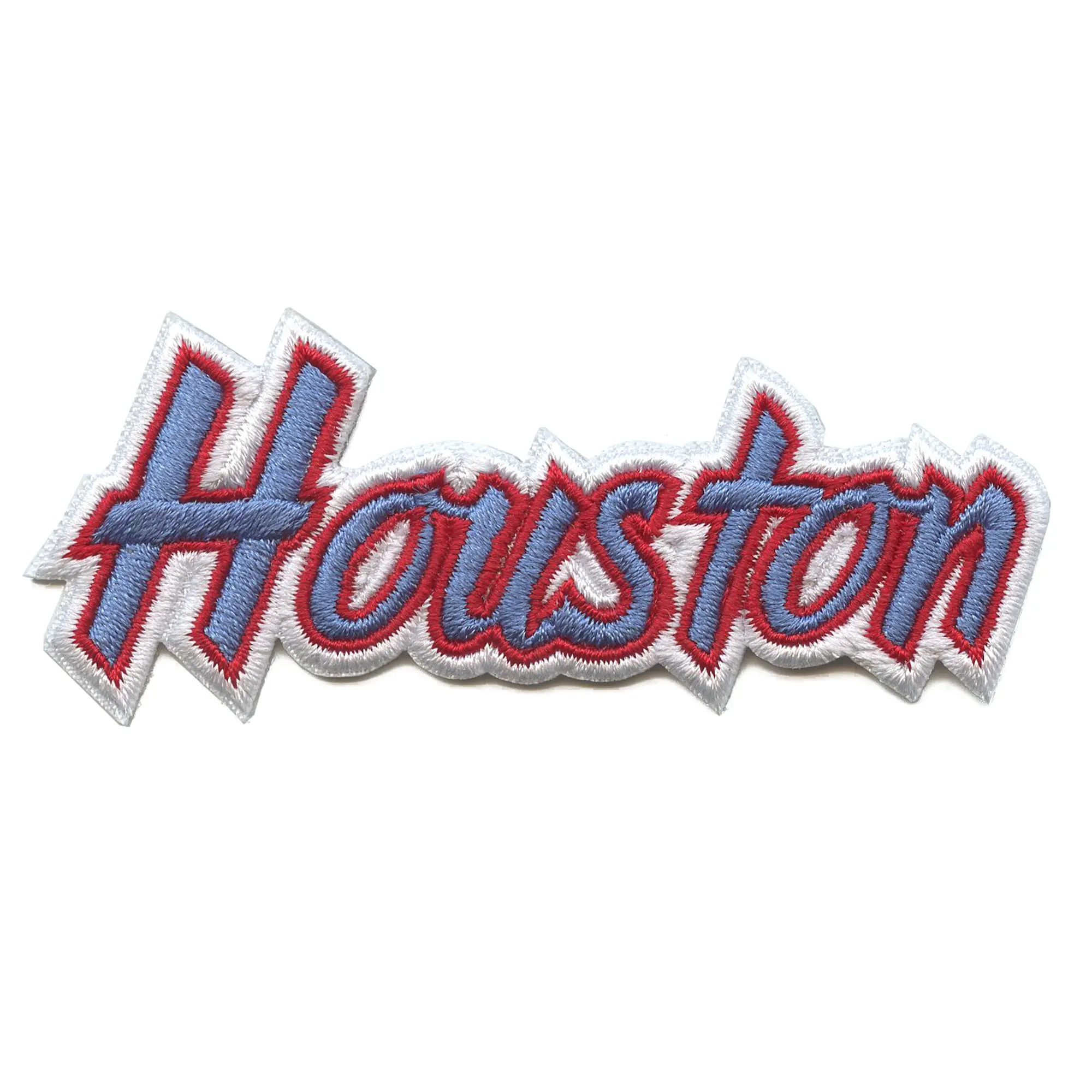 Houston College Script Patch College Pride Embroidered Iron On (White Border)