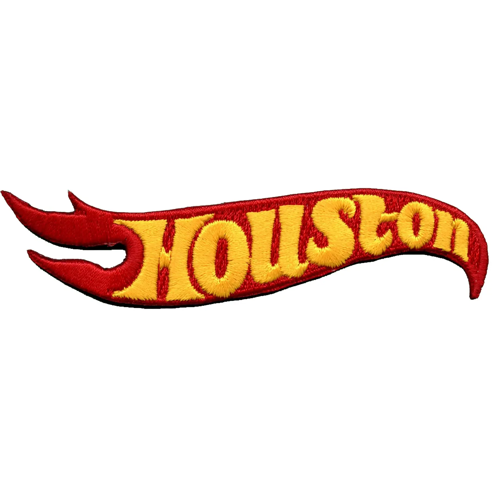 Houston Flame Embroidered Iron On Patch - Image 2