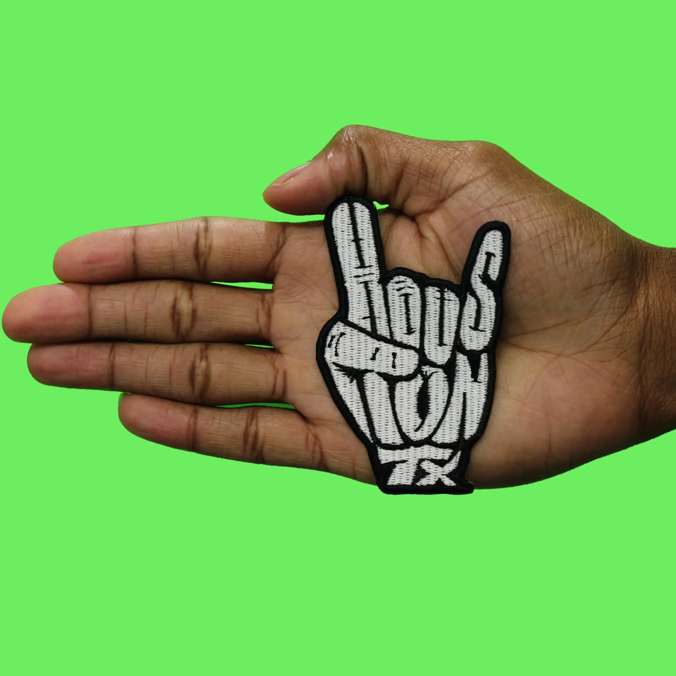 Houston H Hand Script Patch City Pride Text Embroidered Iron On - Image 3