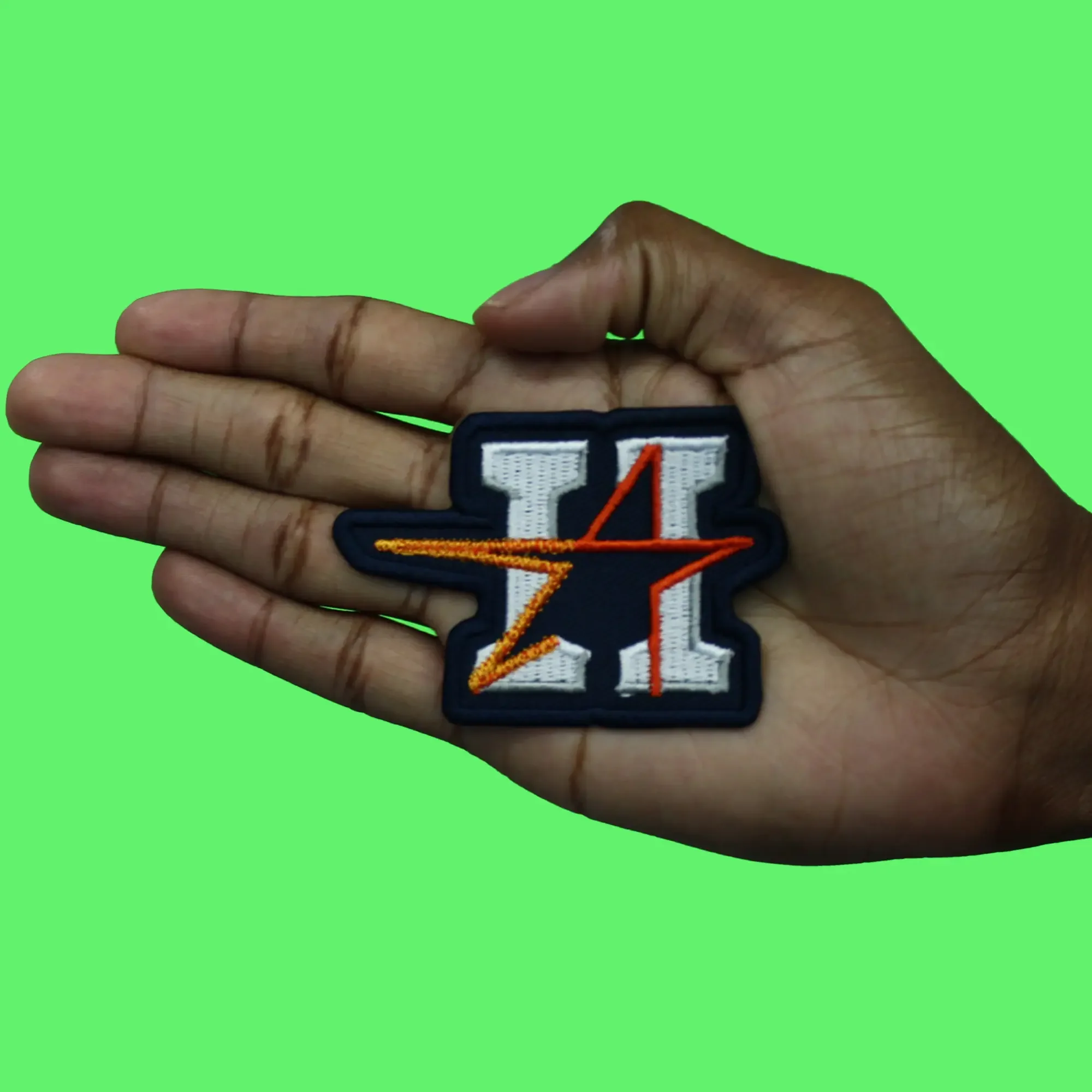 Houston H Star Patch Houston Baseball Symbol Embroidered Iron on - Image 2