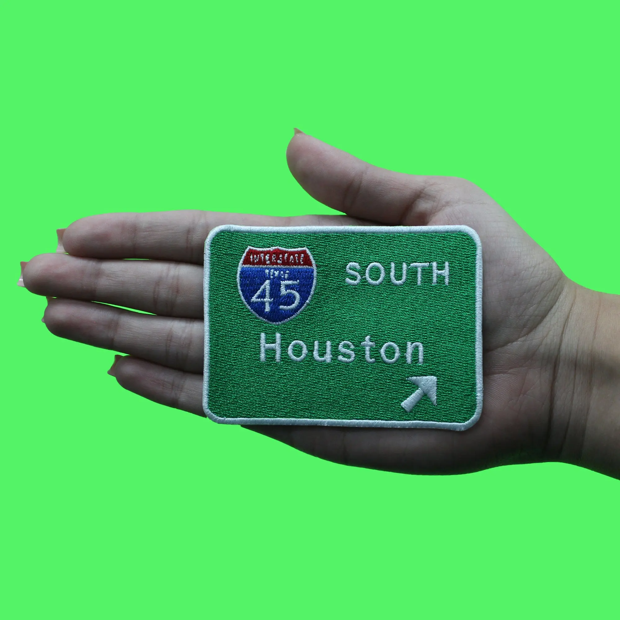 Houston 45 South Interstate Patch Freeway Sign Texas Embroidered Iron on - Image 2