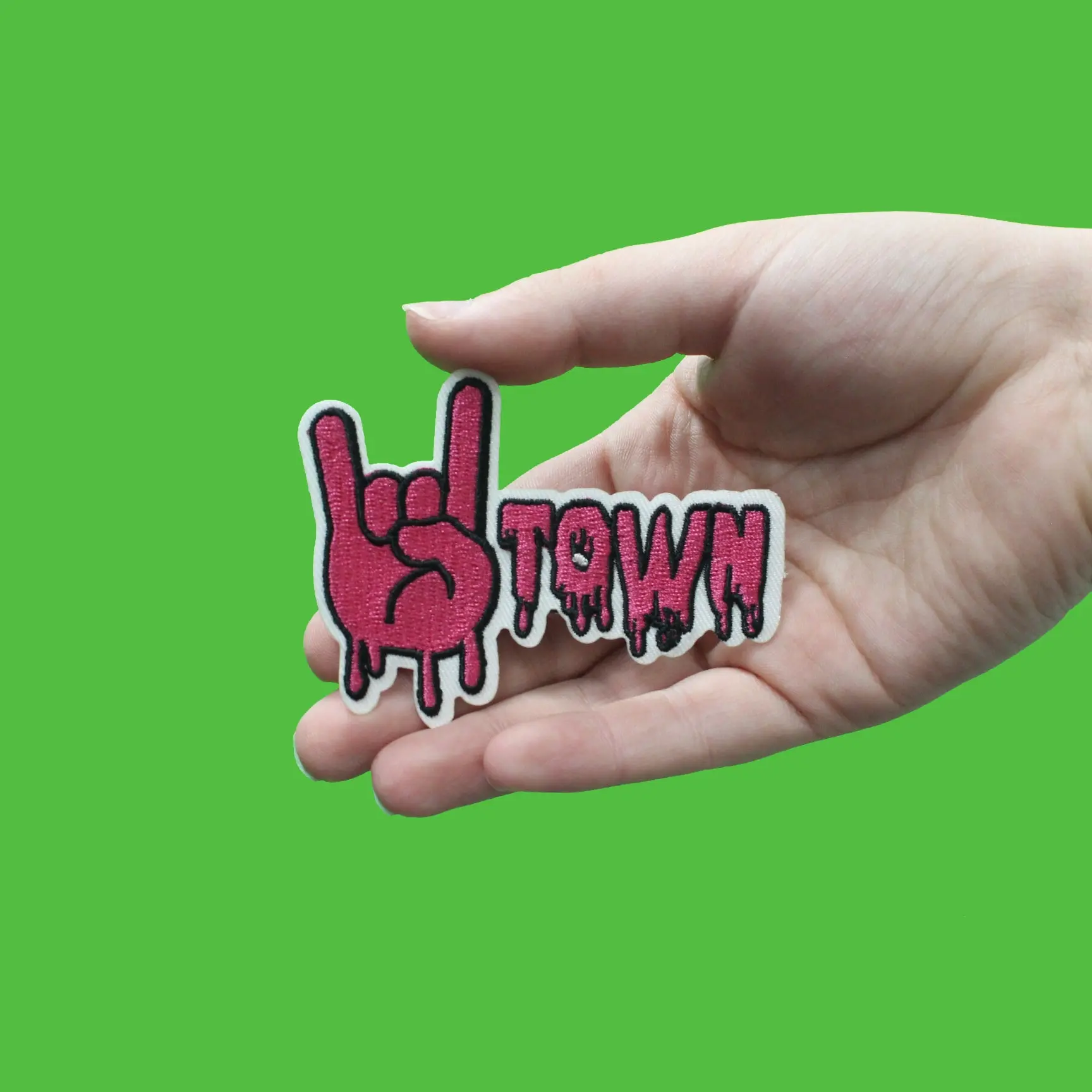 Houston Syrup H-Town Drip With Hand Embroidered Iron On Patch - Image 3