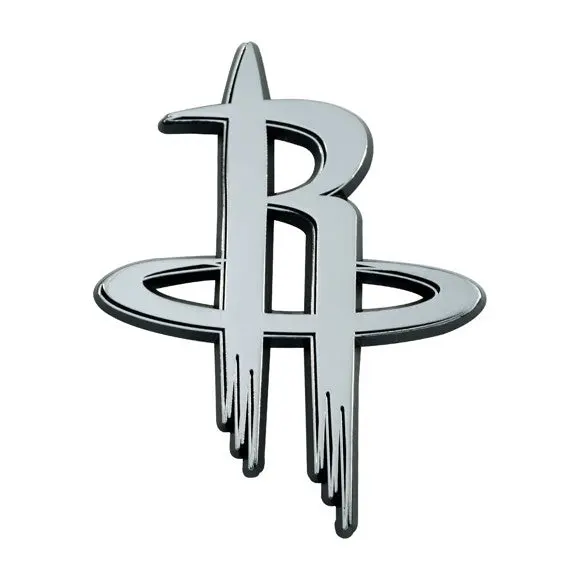 Houston Rockets Solid Metal Chrome Auto Emblem