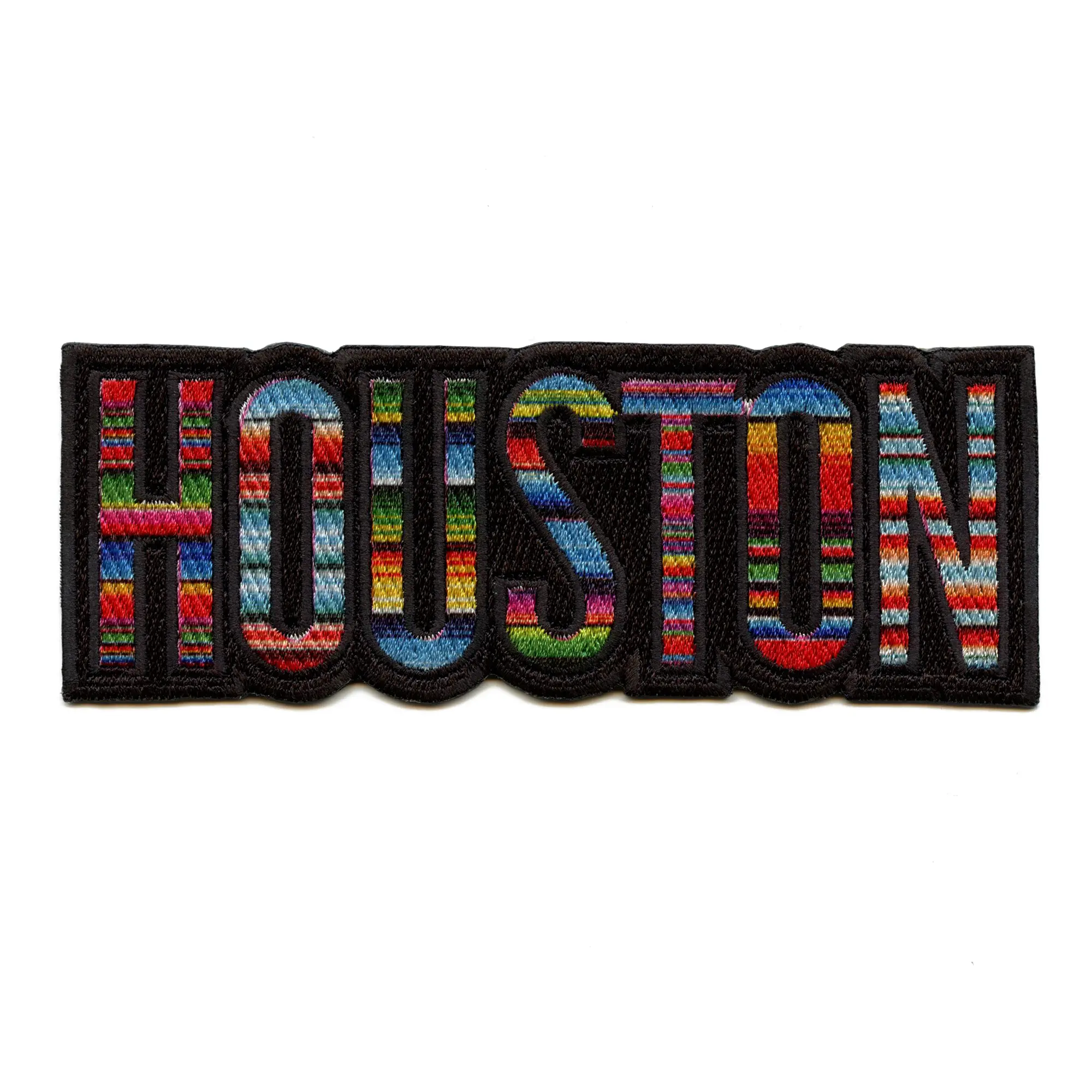 Houston Serape Script Patch Hispanic Culture City Embroidered Iron On - Image 2