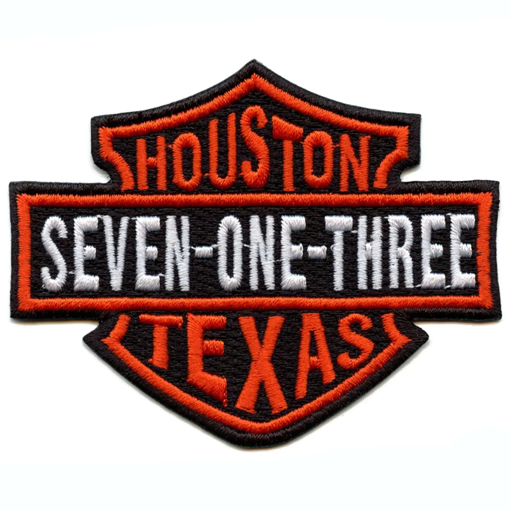Houston Seven One Three Biker Crest Patch Houstonian Rider Embroidered Iron On - Image 2