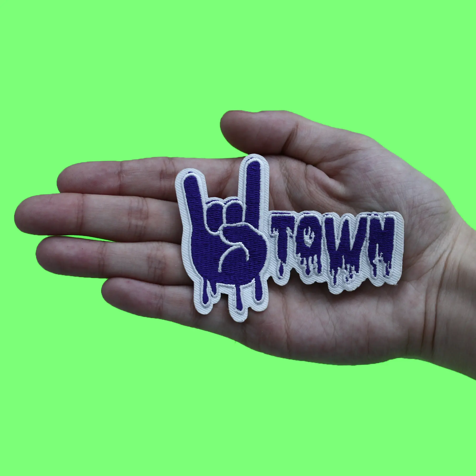 Houston Syrup H-Town Patch Drip Hand Script Embroidered Iron On - Image 3