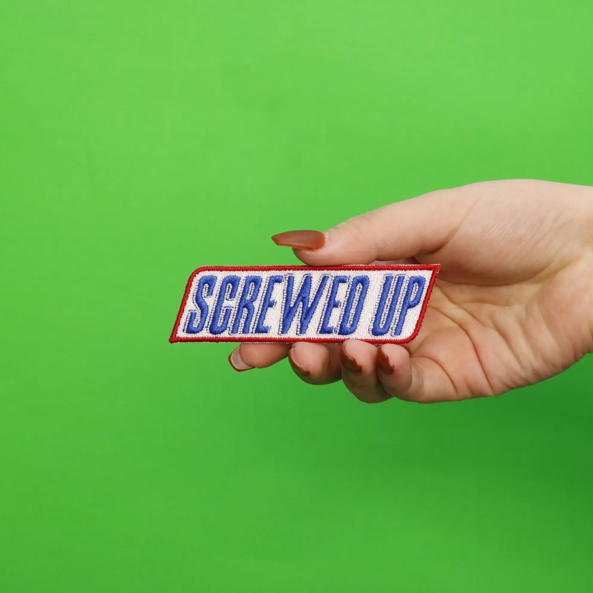 Houston's Screwed Up Chocolate Candy Bar Iron On Patch - Image 3