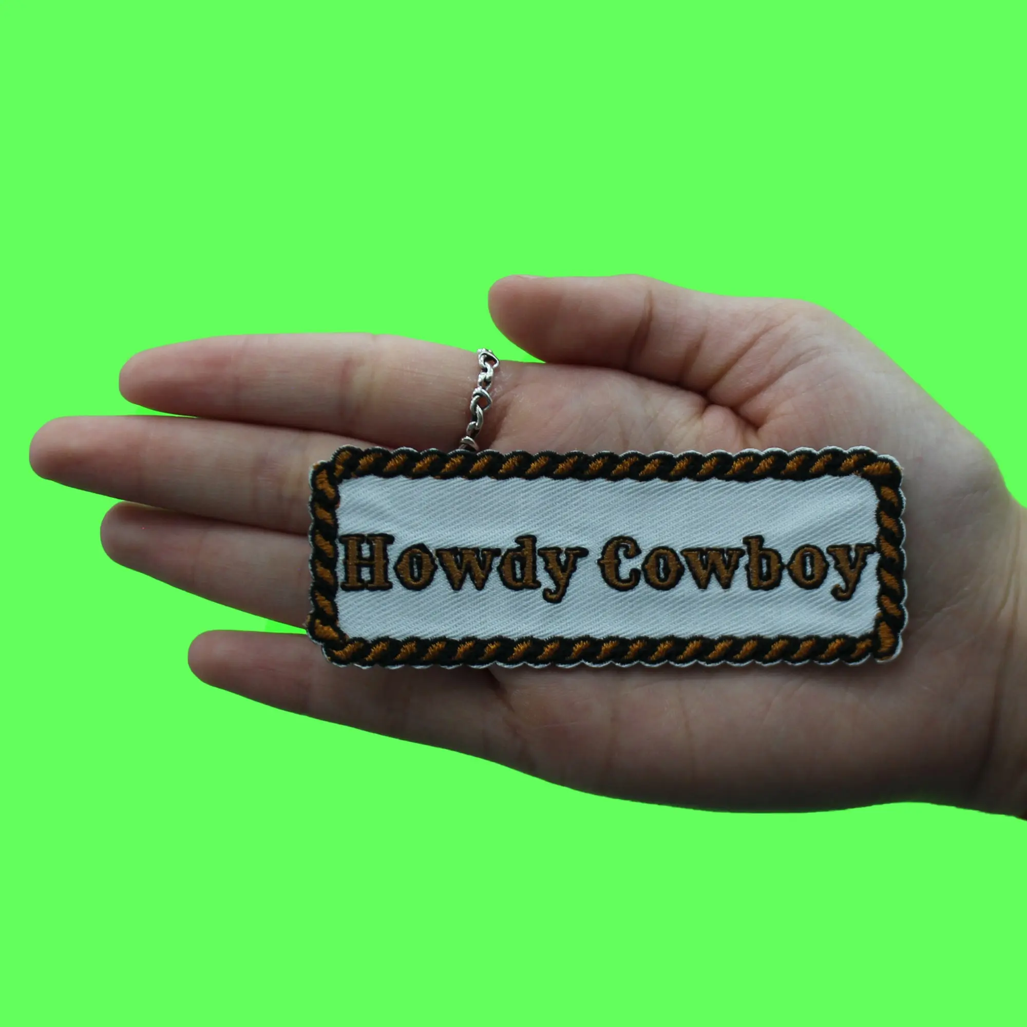 Howdy Cowboy Script Patch Cowboy Western Rope Embroidered Iron On - Image 2