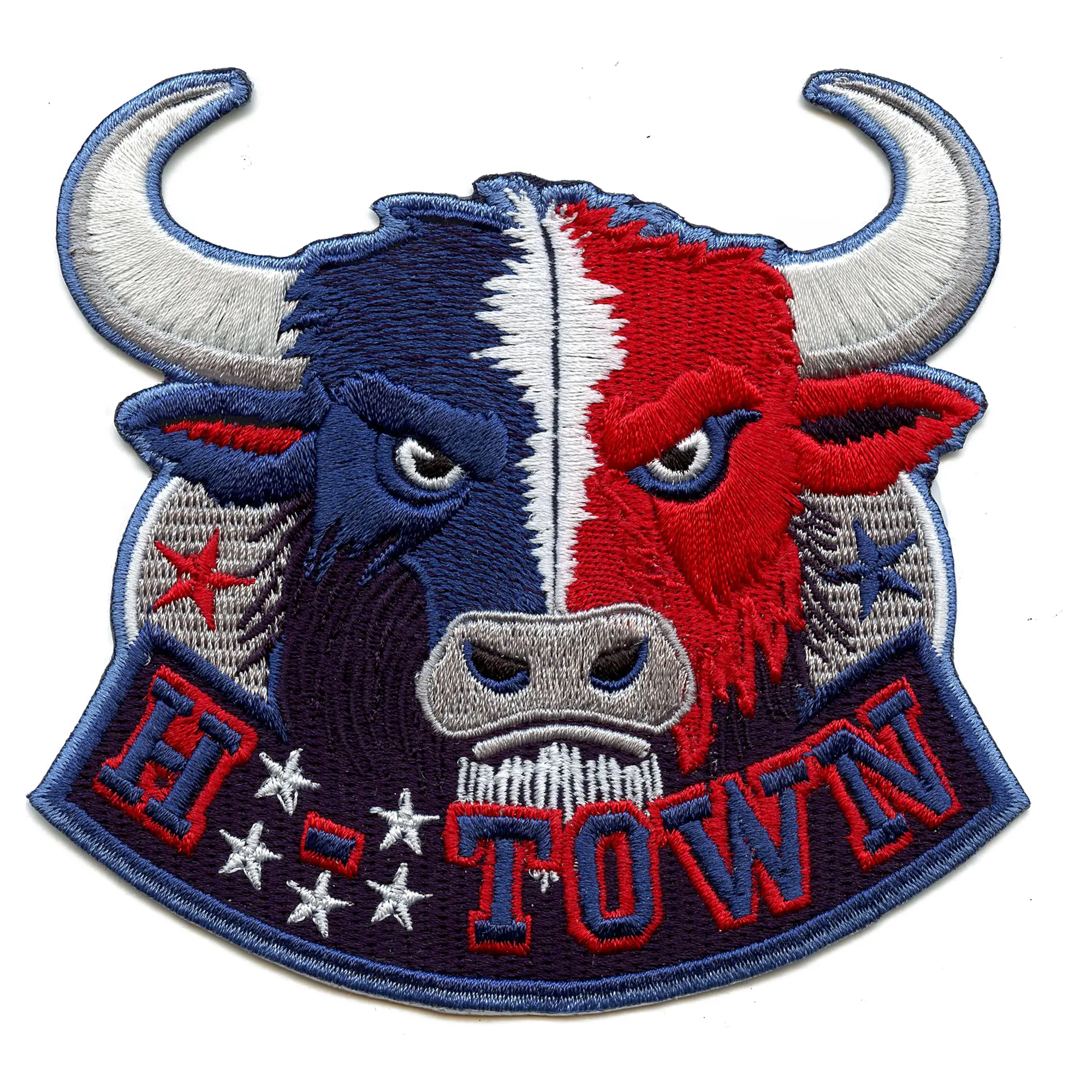 Htown Bull Head Patch Houston Football Pride Embroidered Iron On