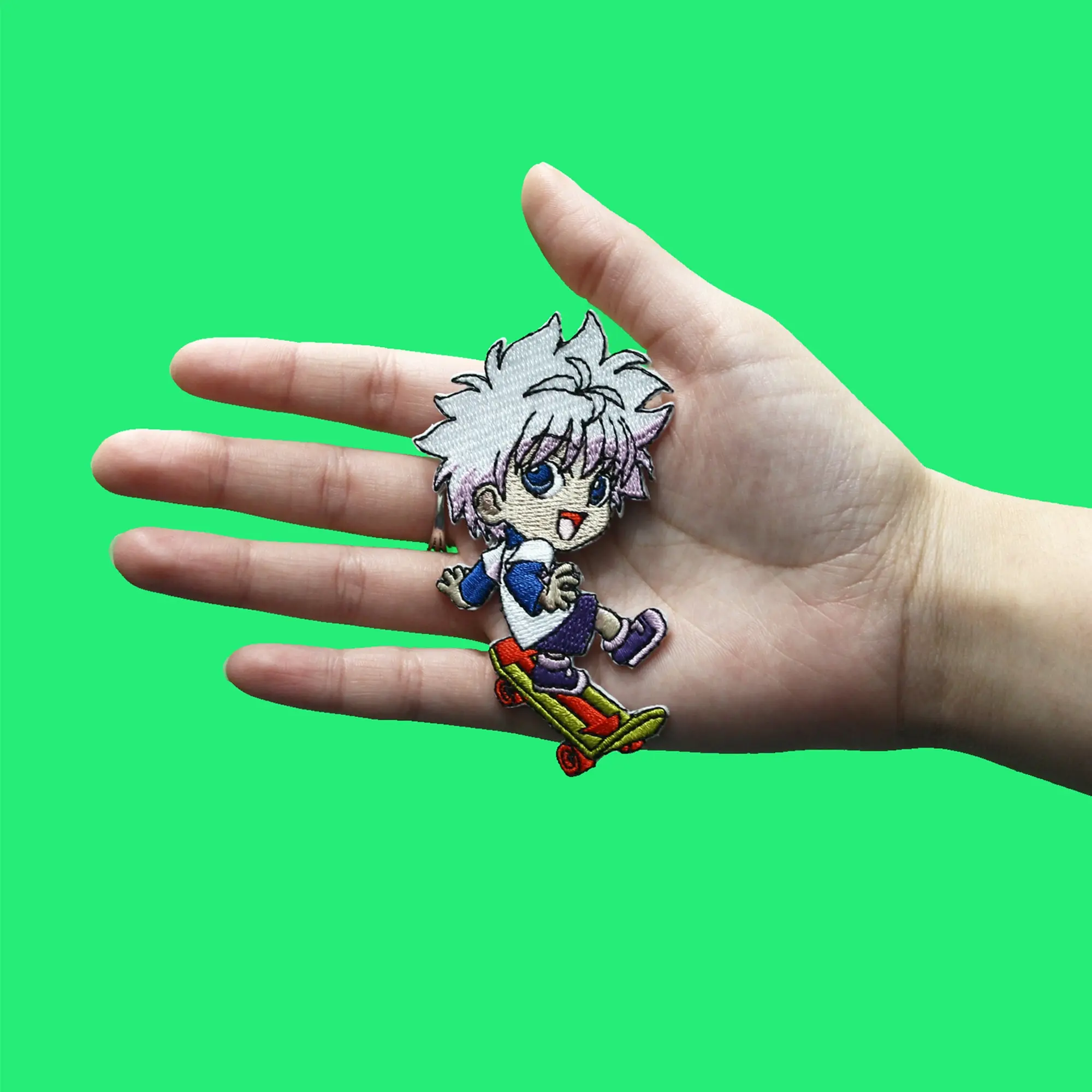 HunterXHunter Killua Skating Patch Full Body Pose Embroidered Iron On - Image 2