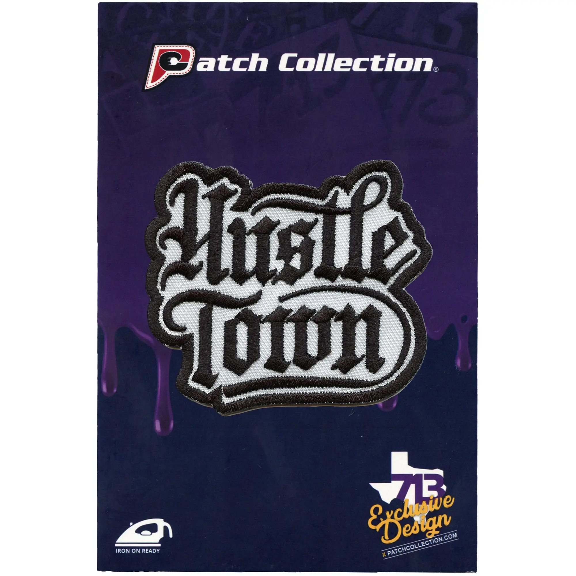 Hustle Town Houston Patch City Motivation Money Embroidered Iron On