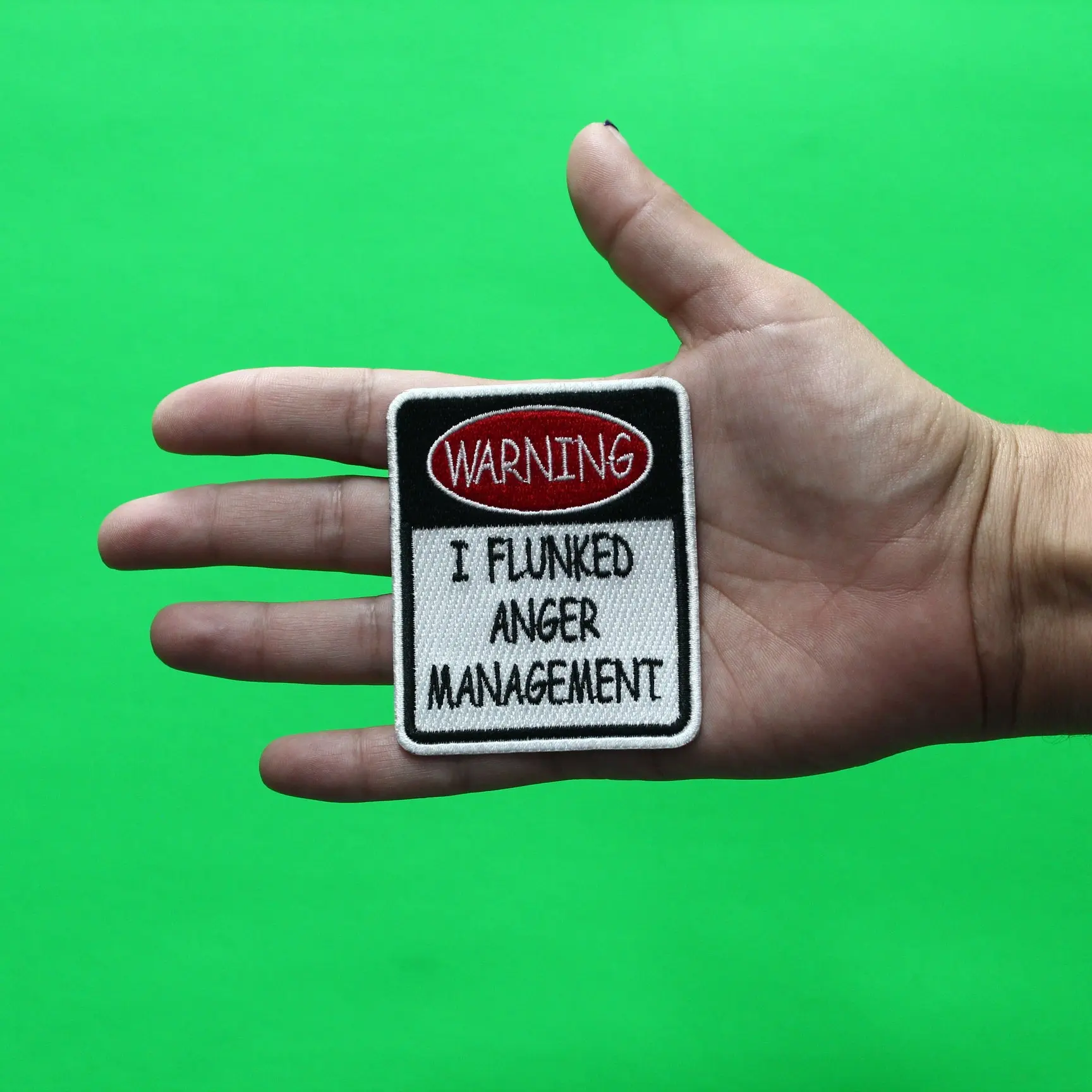 I Flunked Anger Management Patch Funny Meme Symbol Embroidered Iron On - Image 2