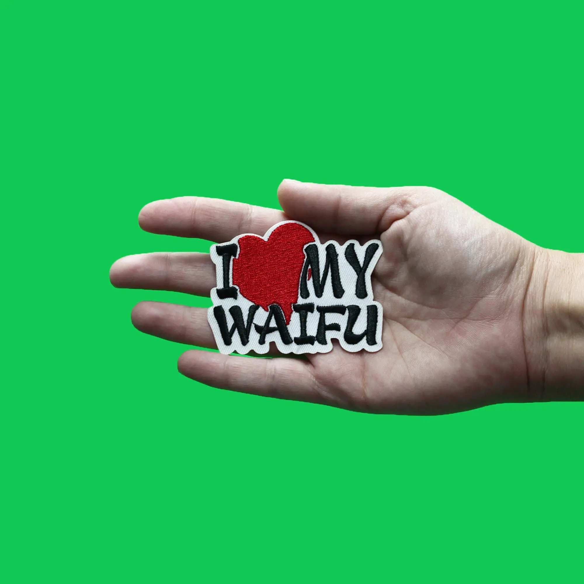I Heart My Waifu Patch Anime Japanese Wife Embroidered Iron On - Image 2