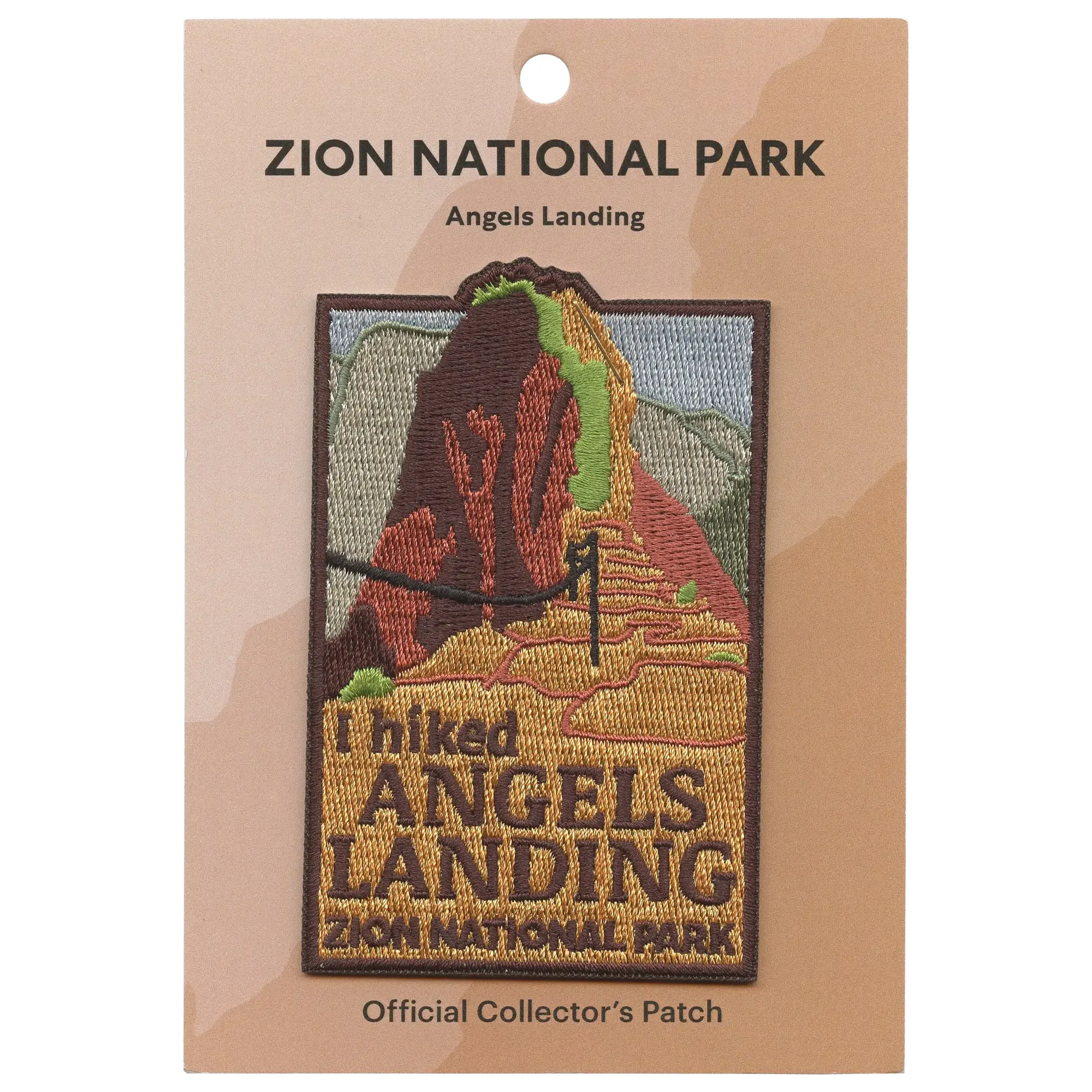 Zion National Park Travel Patch I Hiked Angels Landing Embroidered Iron On - Image 2