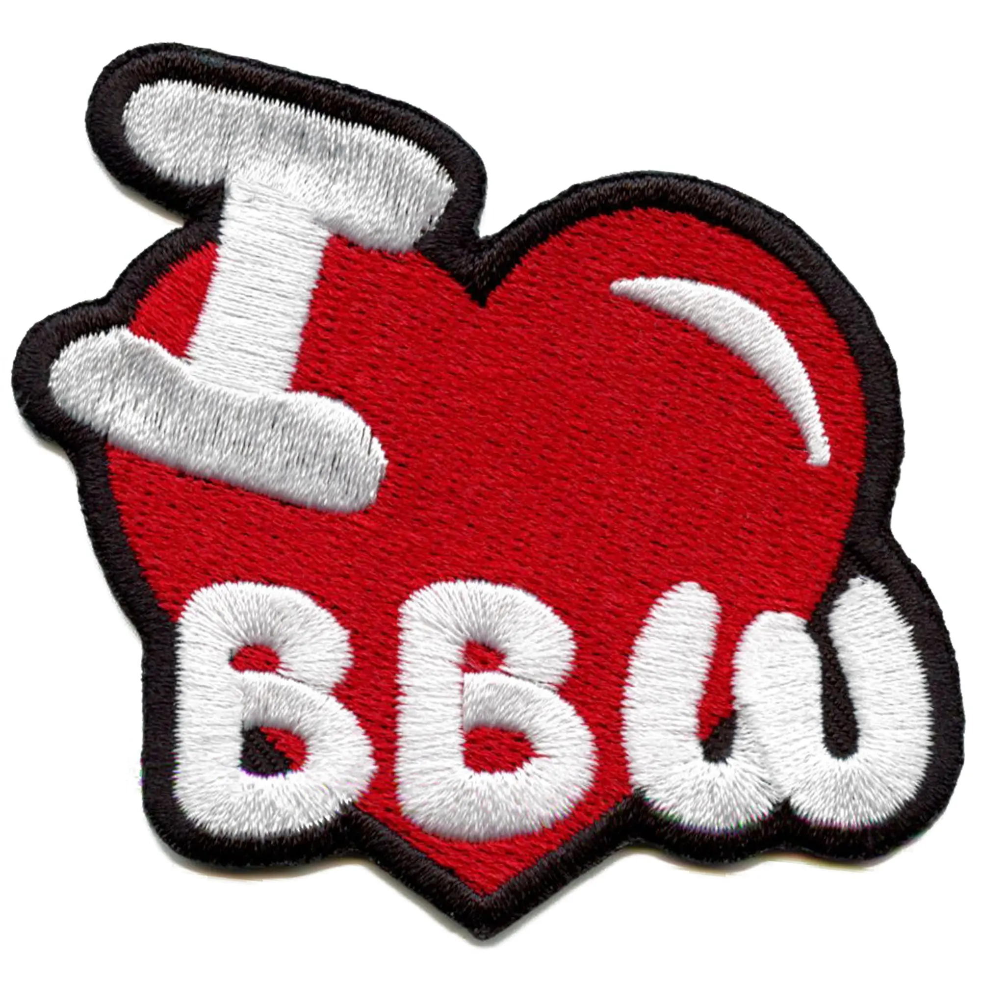 I Love BBW Heart Patch Couple Woman Body Positive Embroidered Iron On