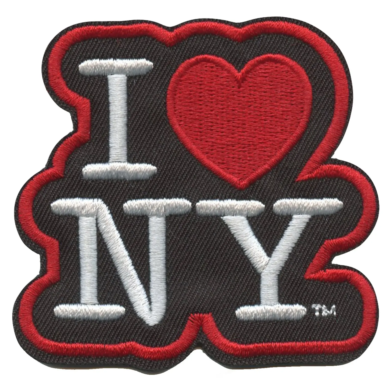 I Love New York Die Cut Sew-On Patch Black/White