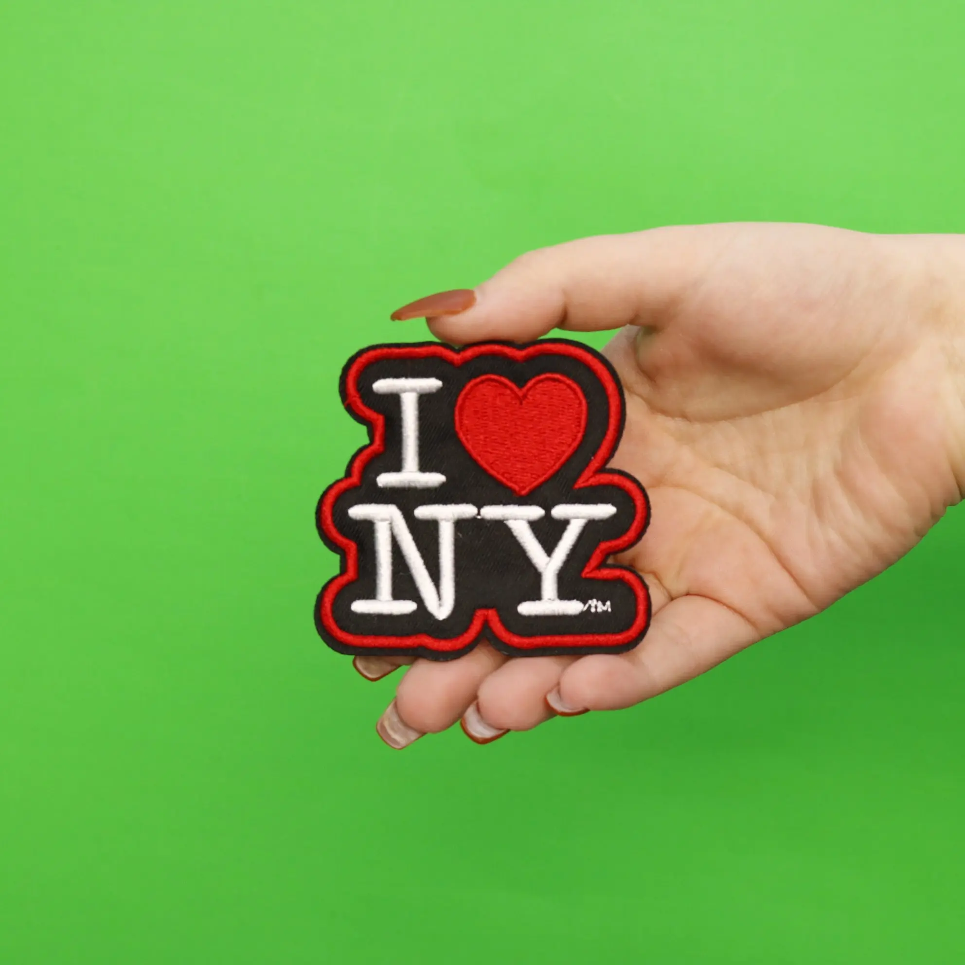 I Love New York Die Cut Sew-On Patch Black/White - Image 3