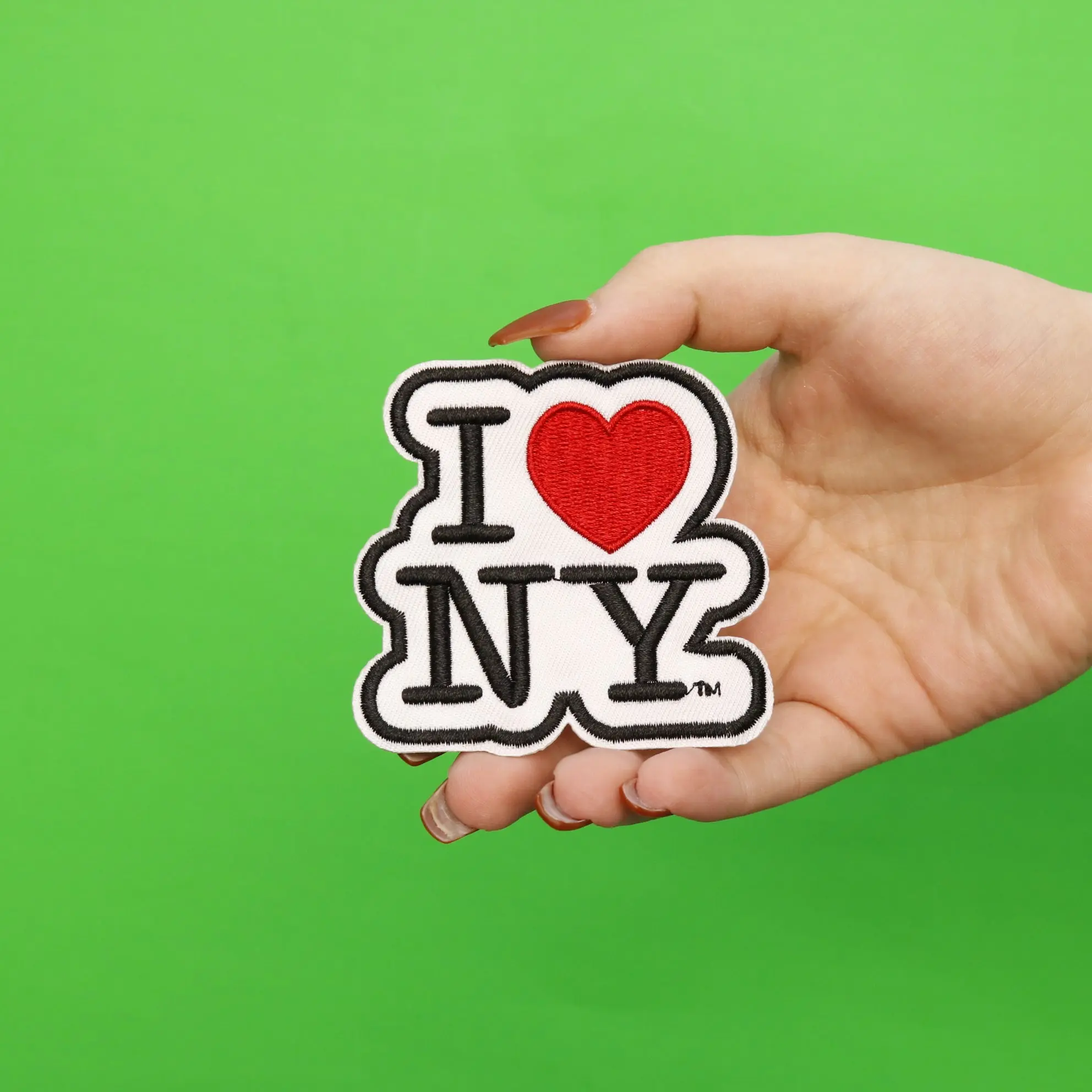 I Love New York Die Cut Sew-On Patch Black/White - Image 4