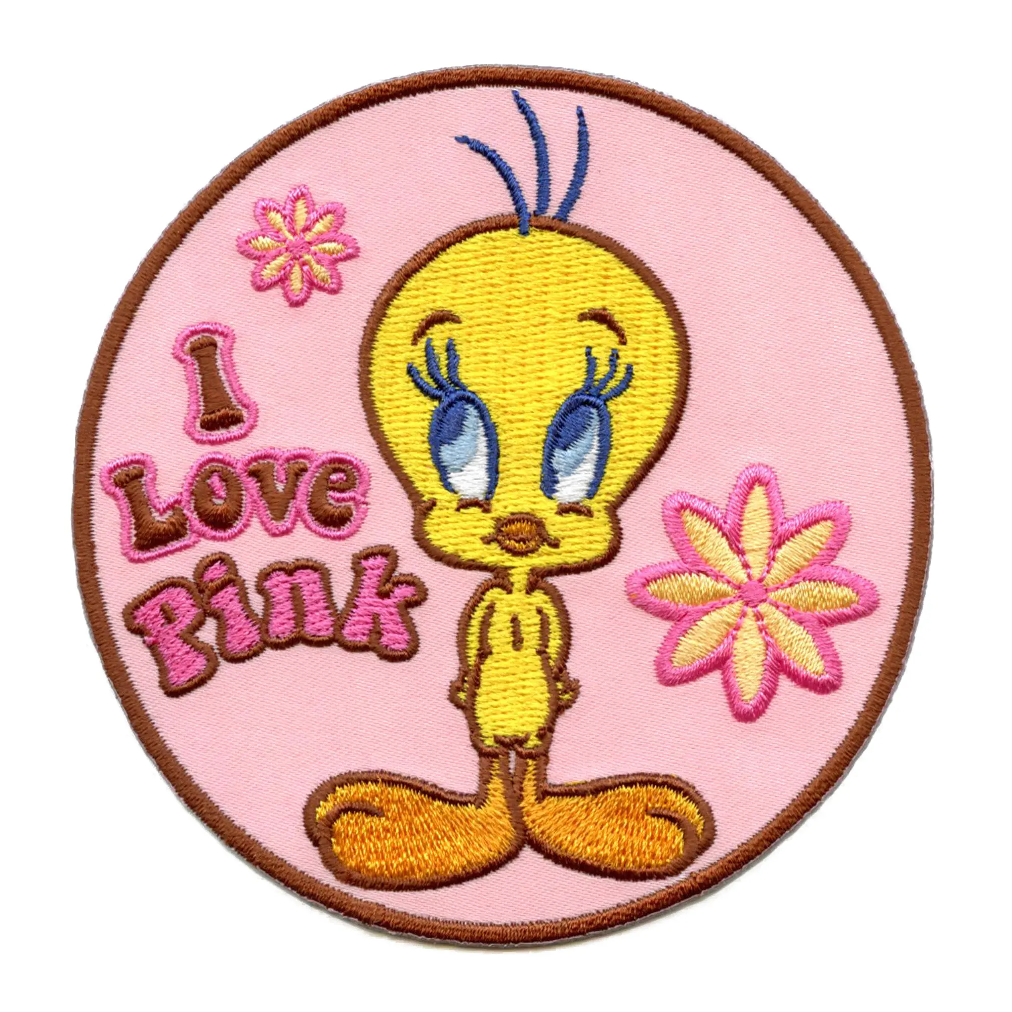 Looney Tunes Tweety Patch I Love Pink Embroidered Iron On