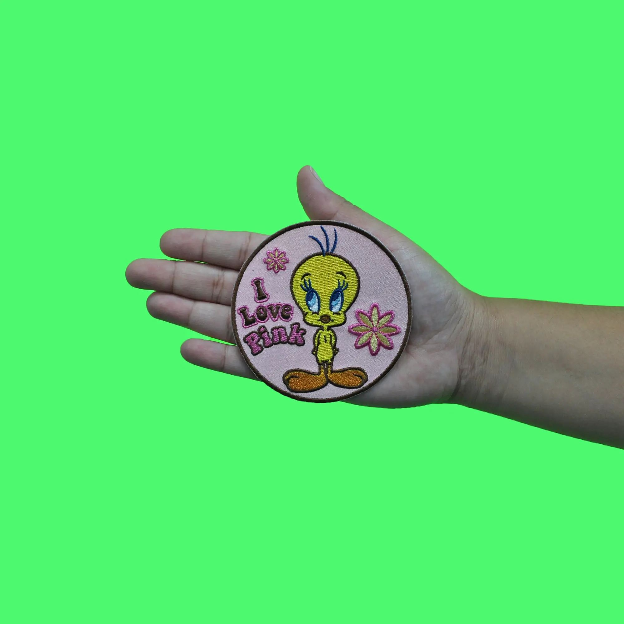 Looney Tunes Tweety Patch I Love Pink Embroidered Iron On - Image 3