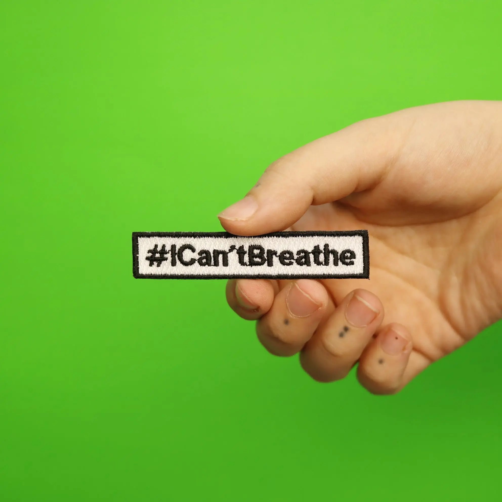 I Can't Breathe Hashtag Movement Box Logo Embroidered Iron On Patch - Image 2