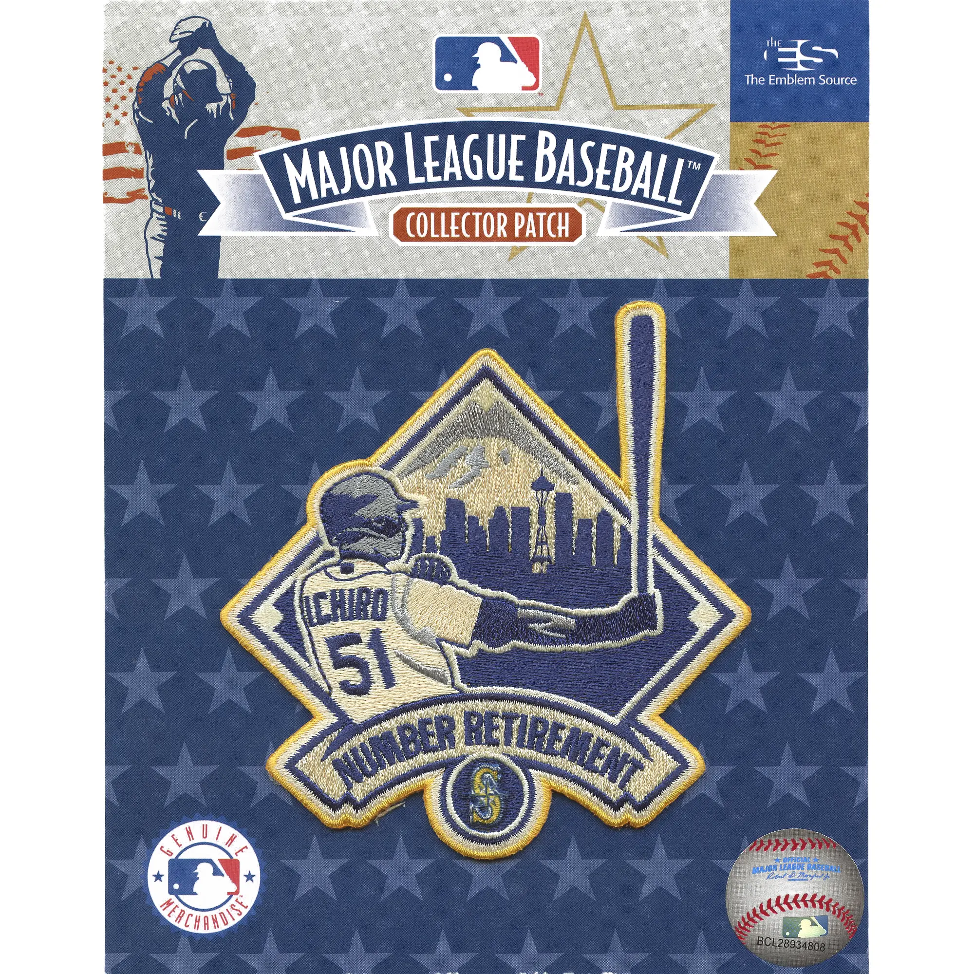 Ichiro Hall of Fame Number Retirement Game Hat Jersey Patch Embroidered (GOLD) - Image 2