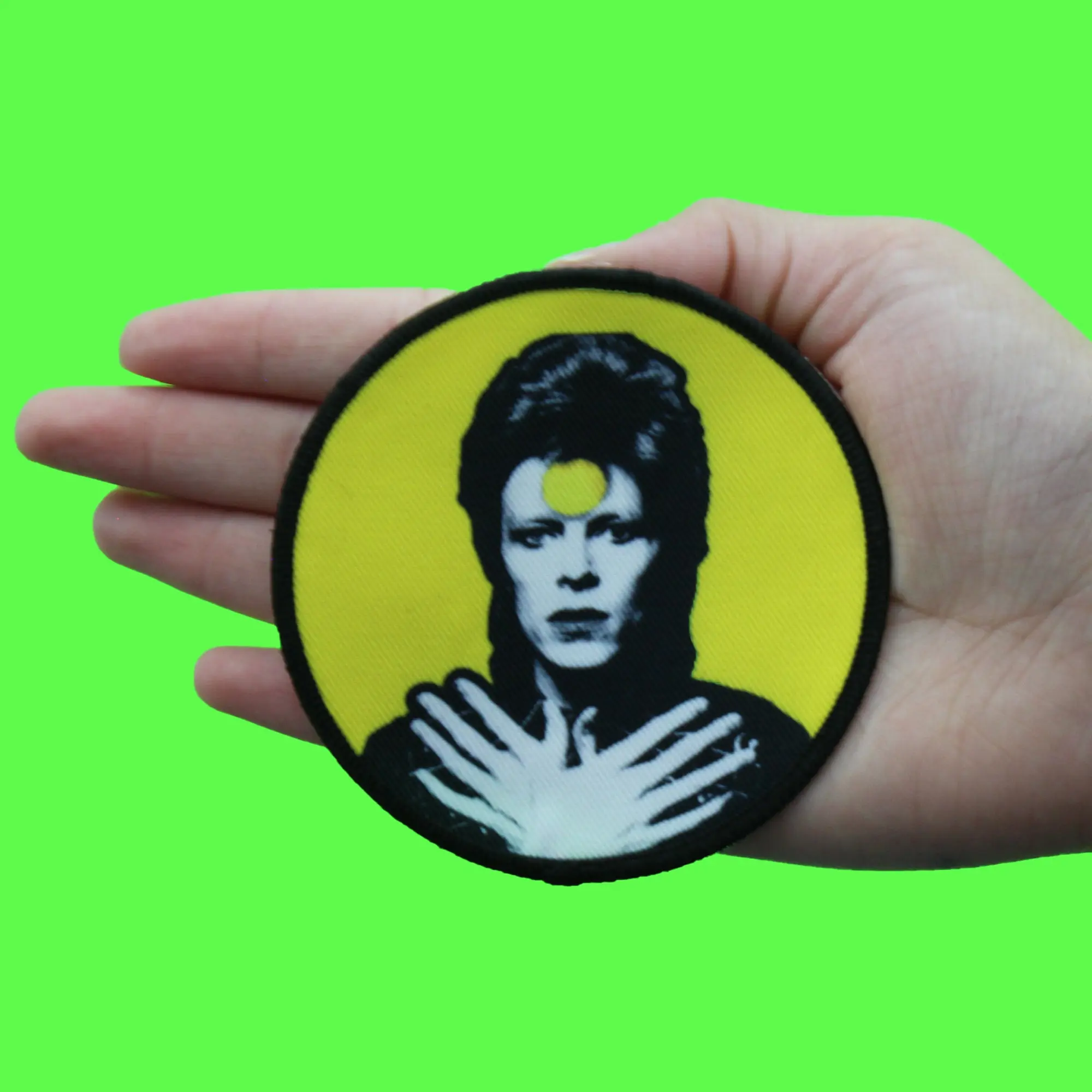 Icon David Bowie Patch Hands Crossed Pose Sublimated Iron On - Image 2