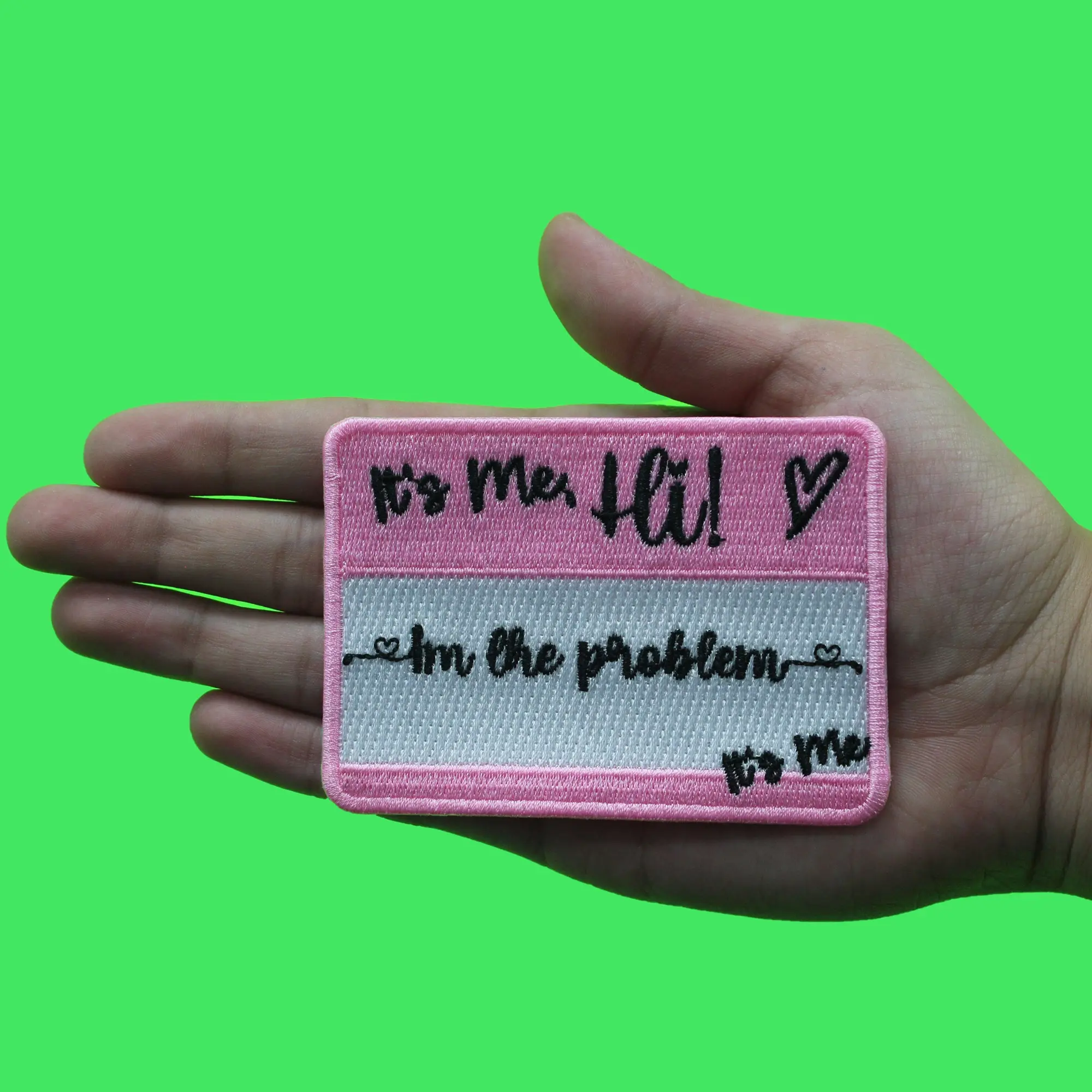 I'm The Problem Hi It’s Me Name Tag Patch Eras Pink Music Pop Embroidered Iron On - Image 2