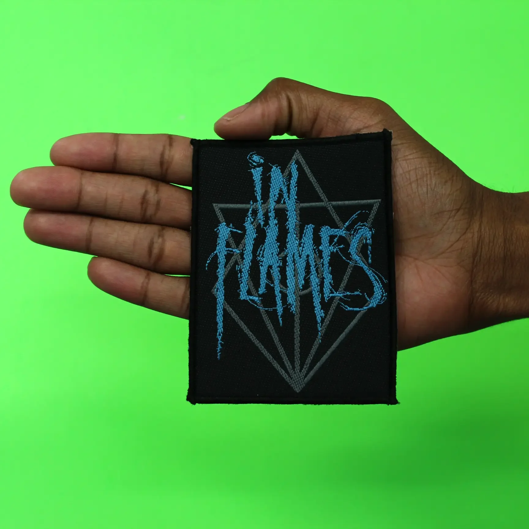 In Flames Band Patch  Heavy Metal Scratched Logo Woven Iron On - Image 2
