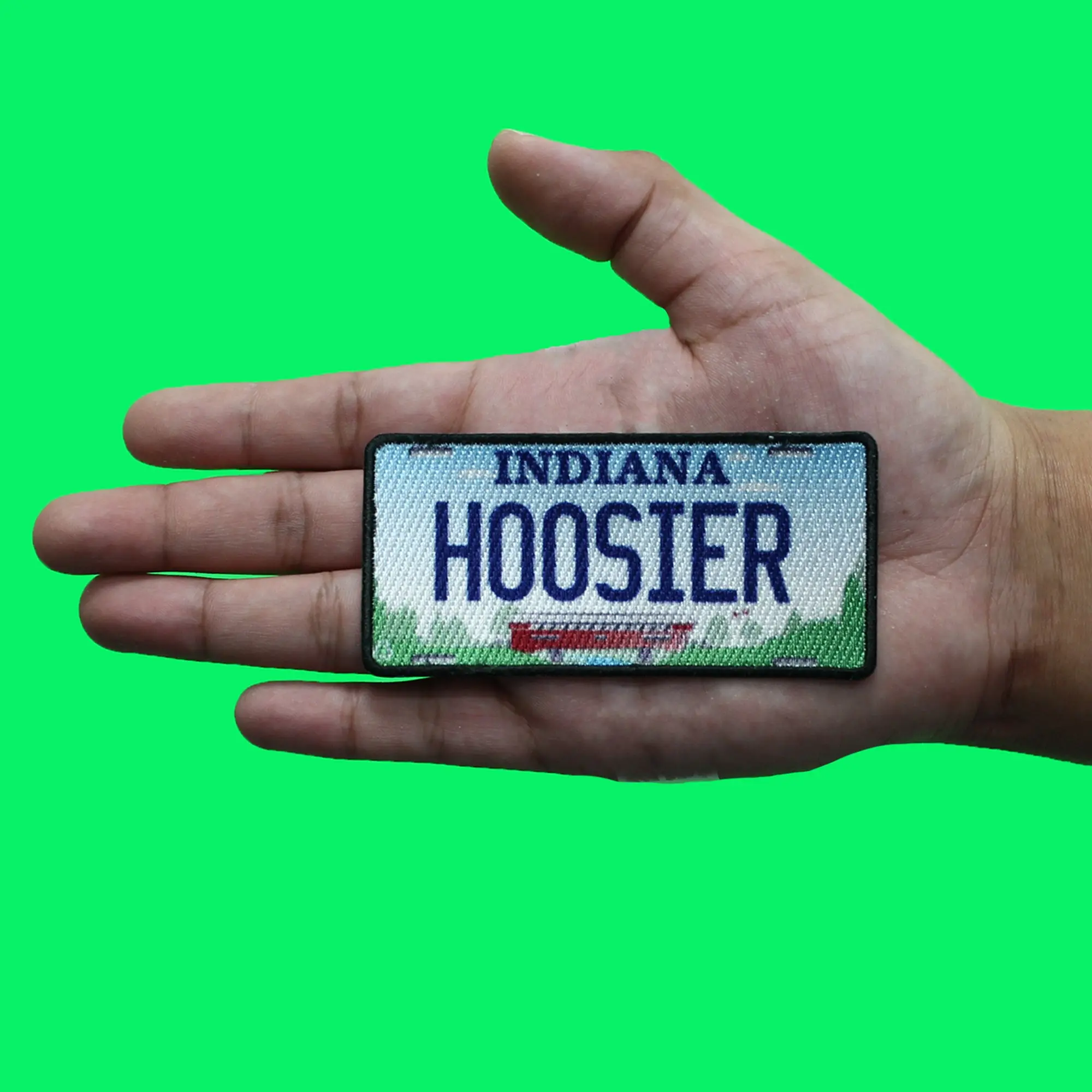 Indiana State License Plate Patch Hoosier Travel Sublimated Iron On - Image 2