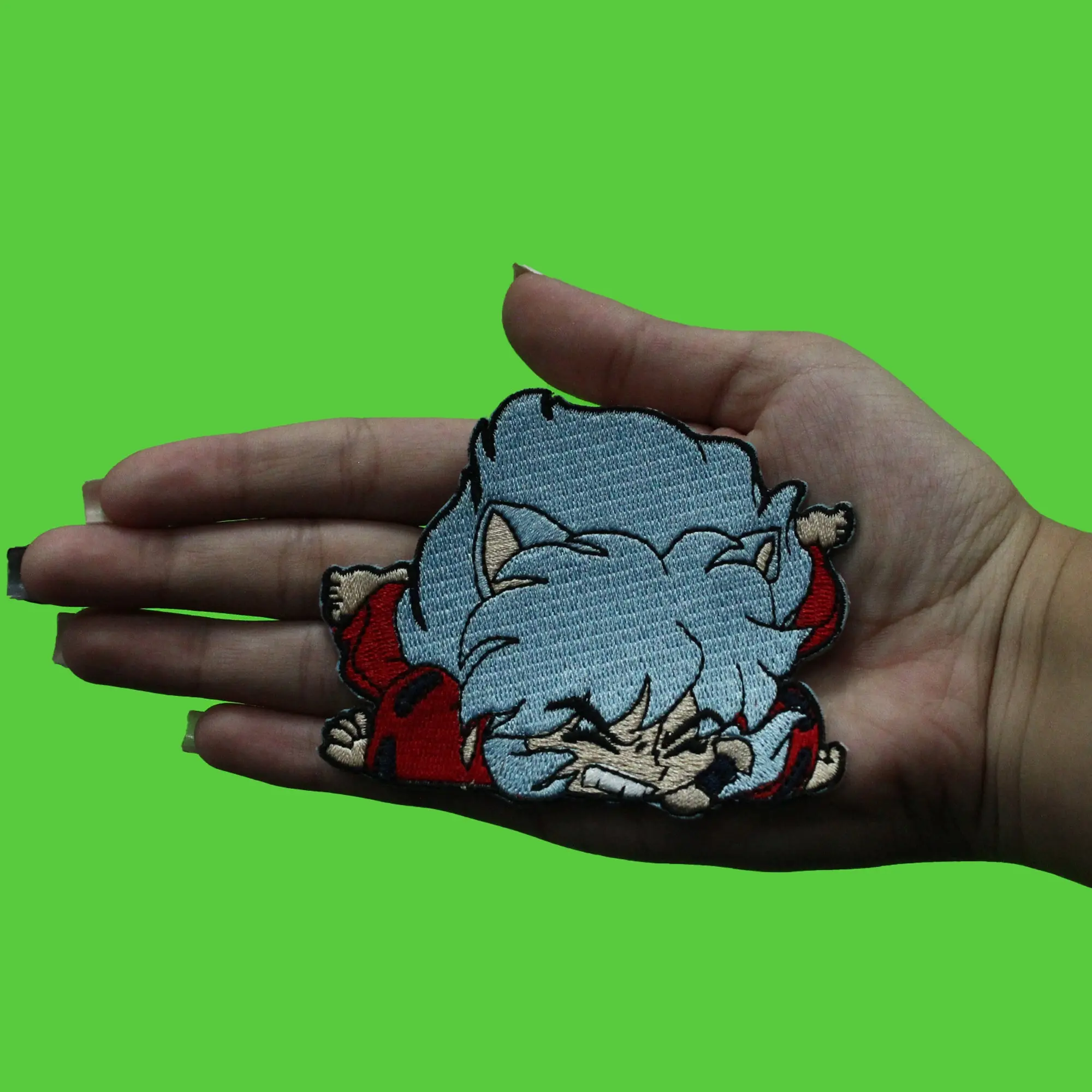 Inuyasha Fallen Patch Pout Face Headshot Embroidered Iron On - Image 2