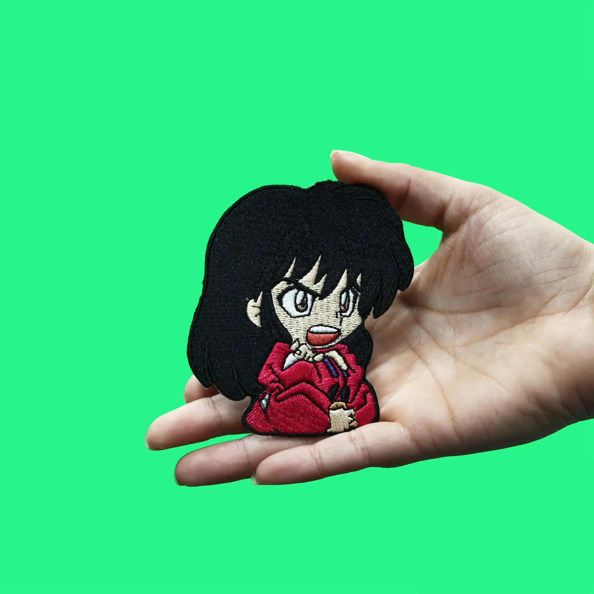 Inuyasha Human Form Patch Chibi Red Hakama Embroidered Iron On - Image 2