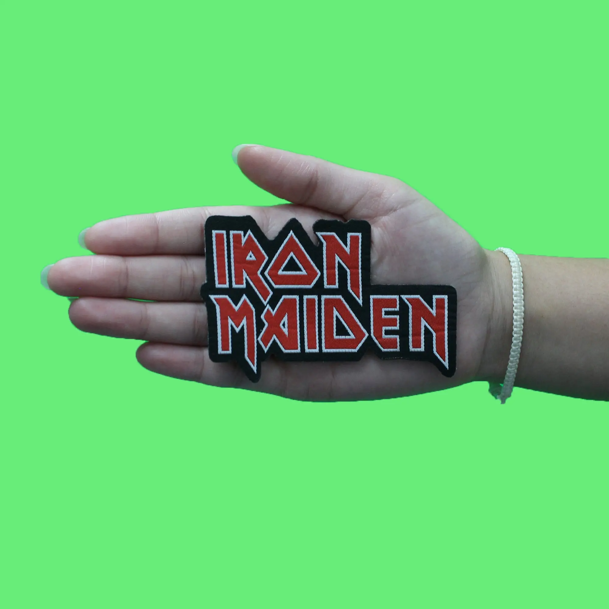 Iron Maiden Stacked Patch Iconic Name Logo Woven Sew On - Image 2