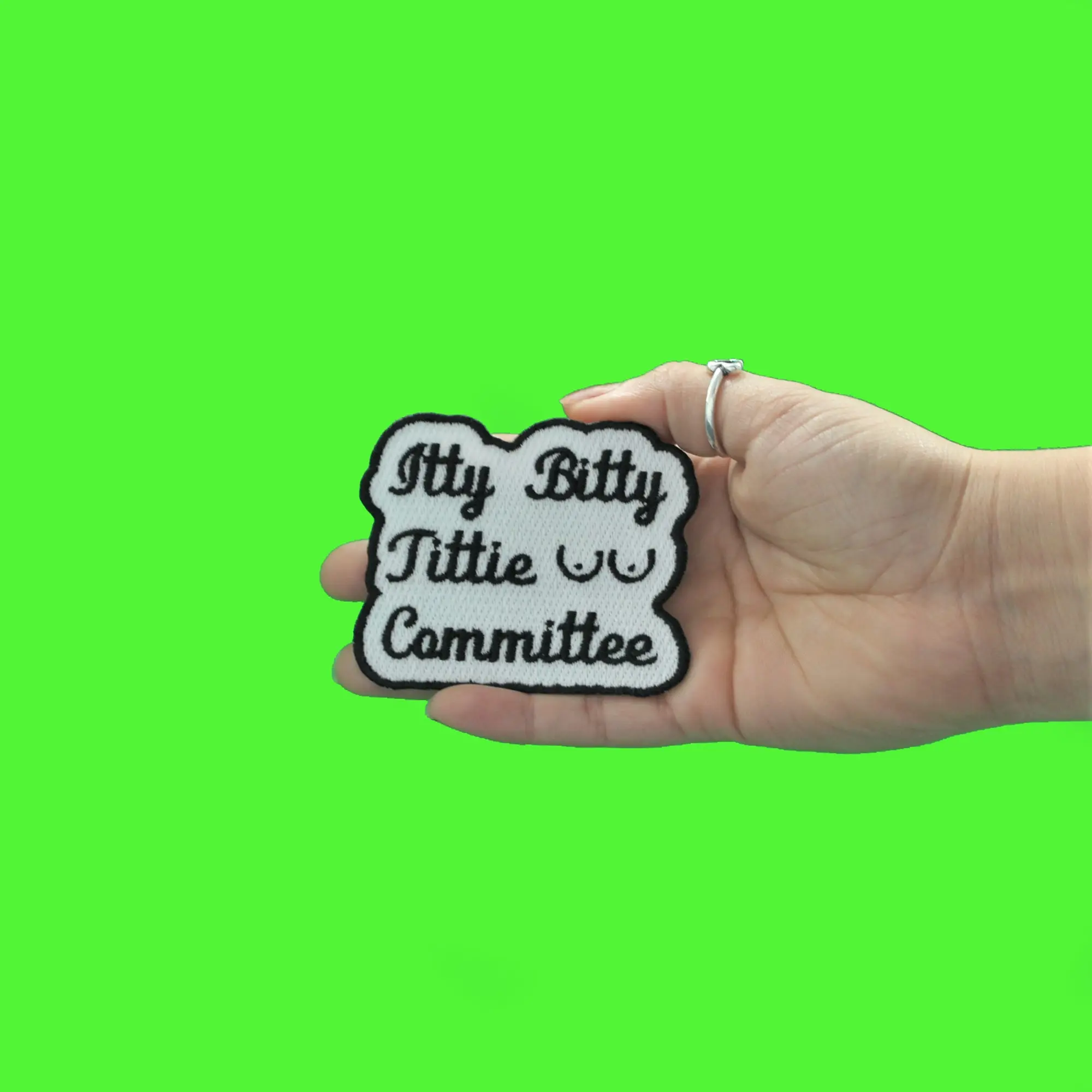 Itty Bitty Tittie Committee Embroidered Iron On Patch - Image 2